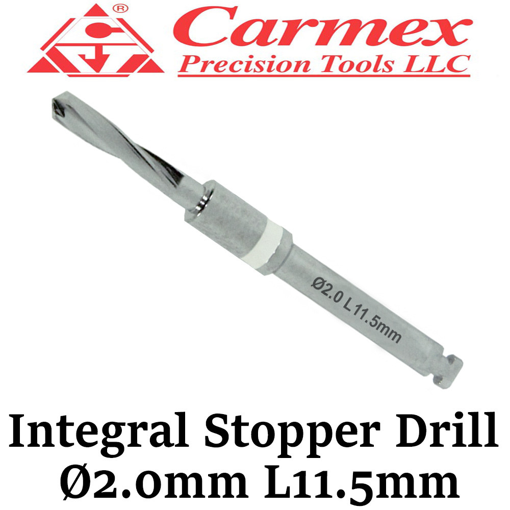 5x Carmex Dental Implant Surgical Integral Stopper Drills Irrigation Ø2.0mm