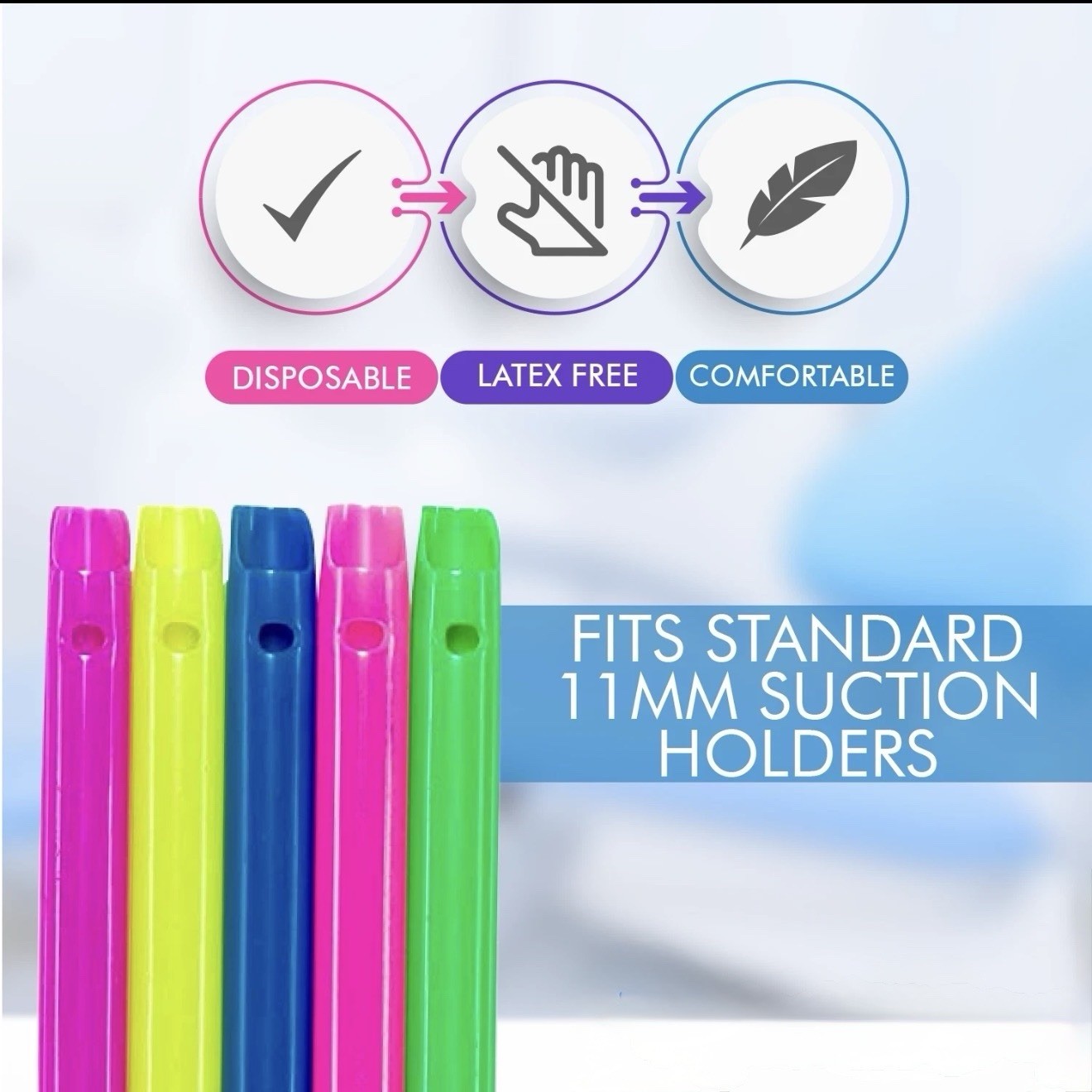 MDS Dental Disposable HVE Suction Tips ,Vented High-Volume Evacuation Tips