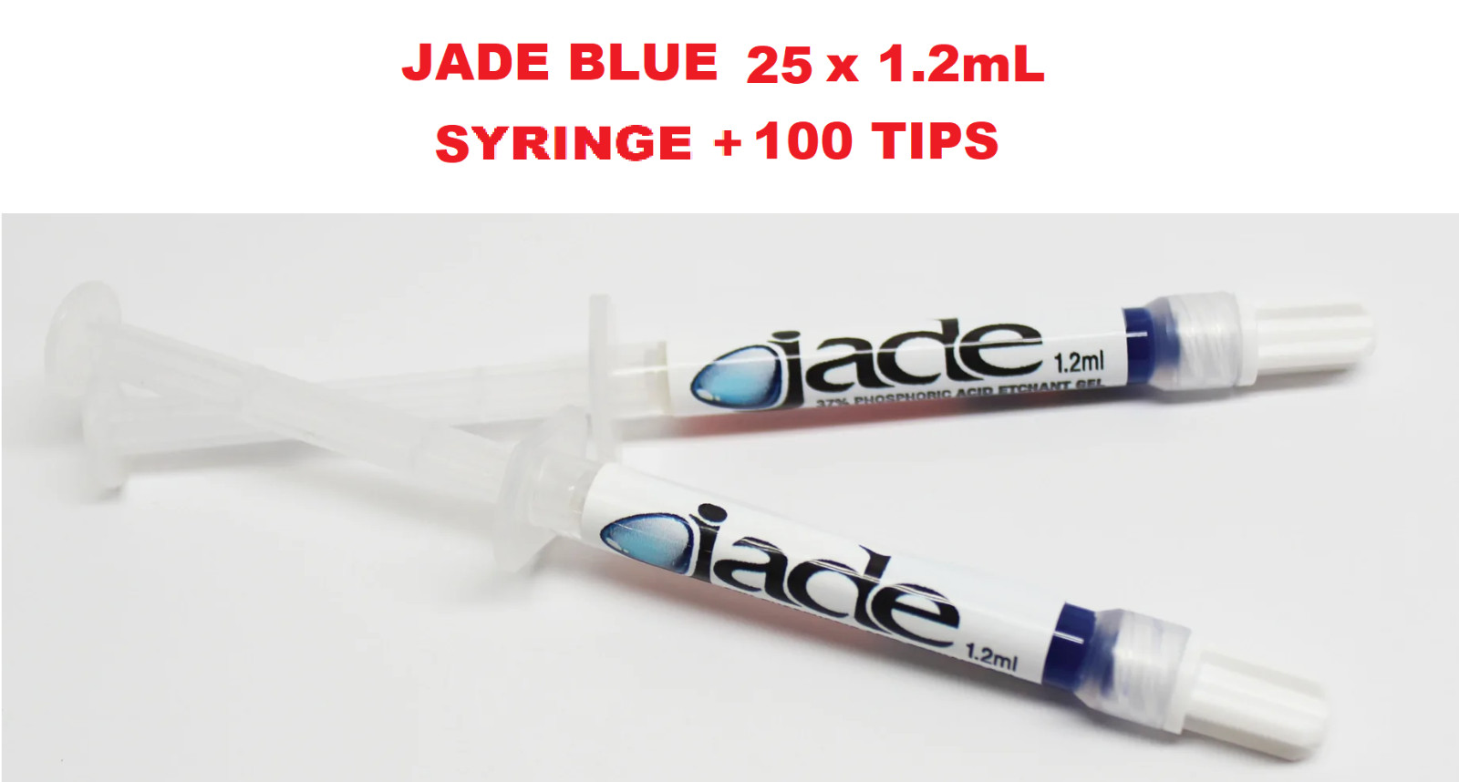 Jade BLUE 37% Phosphoric Acid Etchant 1.2ml Syringe & Applicator Tips USA