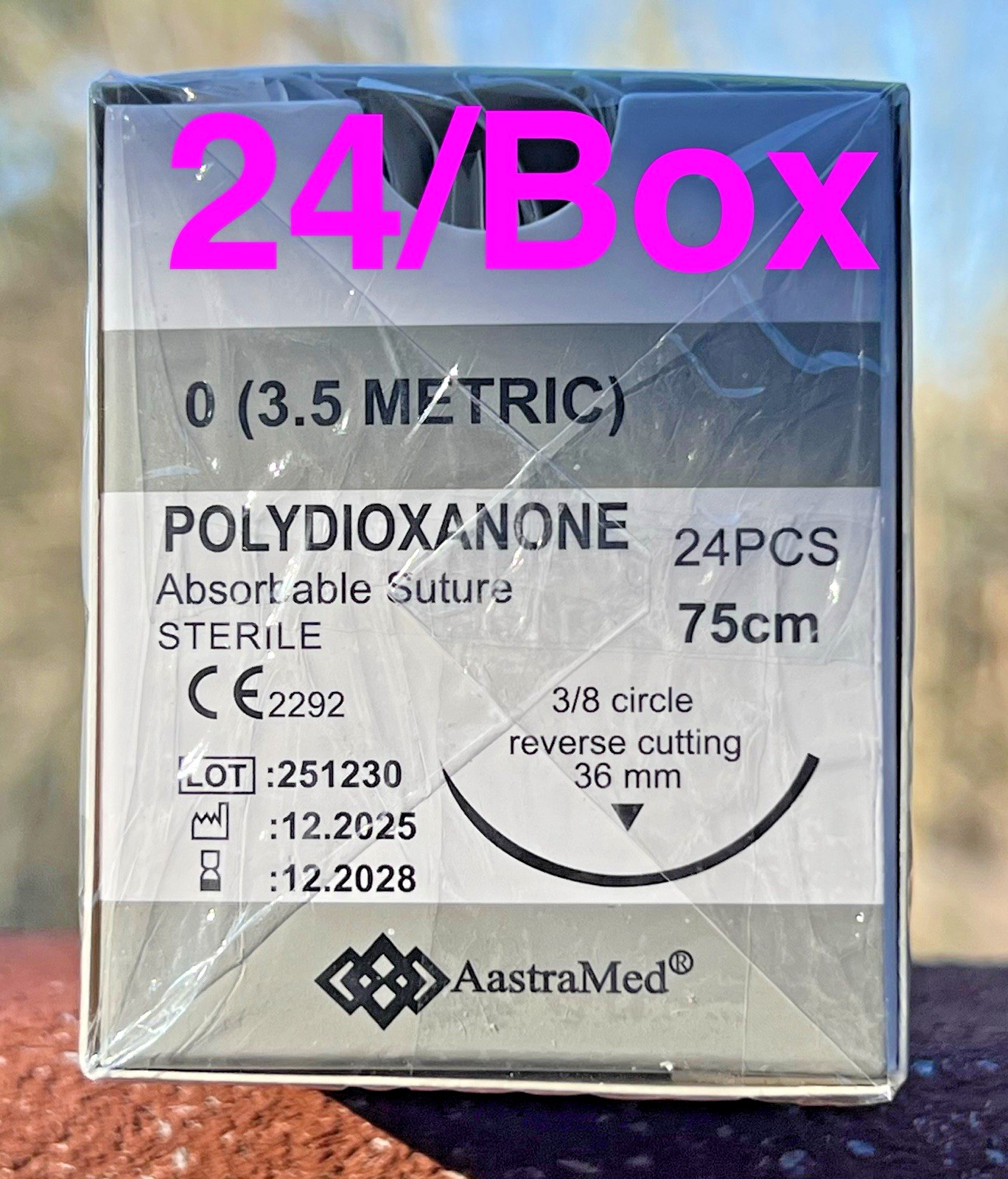 0/0 PDS/PDO 24/Box Veterinary Dental Surgical Suture Polydioxanone $2.54 Each