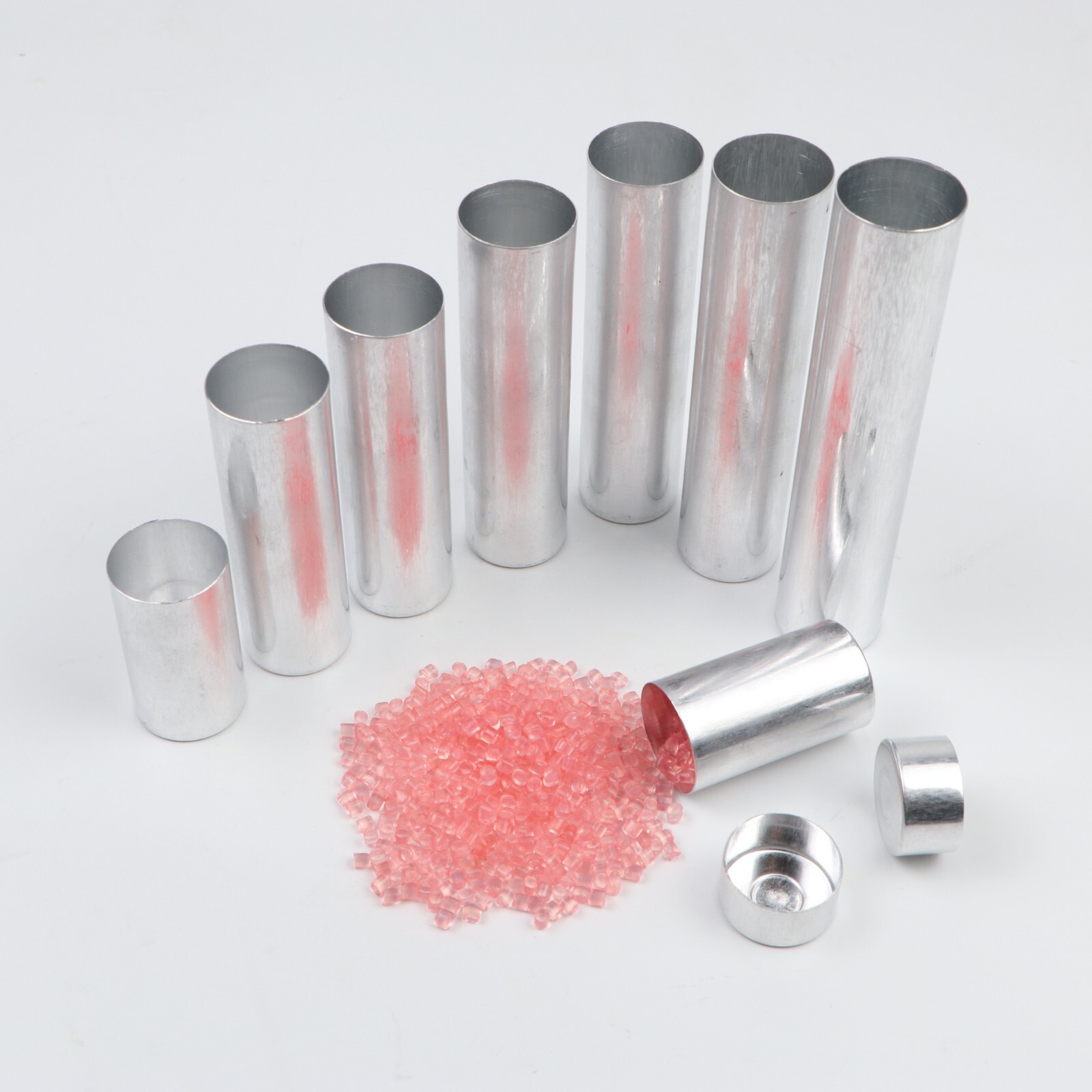 100pcs Dental Lab Empty Aluminium Cartridge for Flexible Partial Material OD25mm