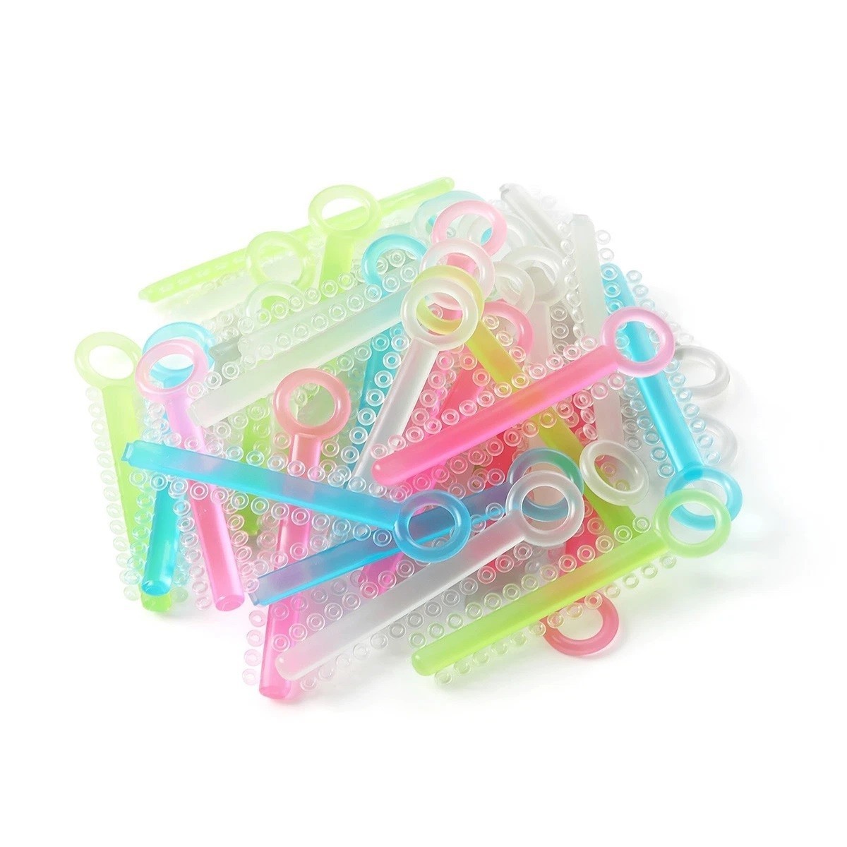 40 Stick Dental Orthodontic Ligature Ties Glow in Dark Braces Elastic Rubber