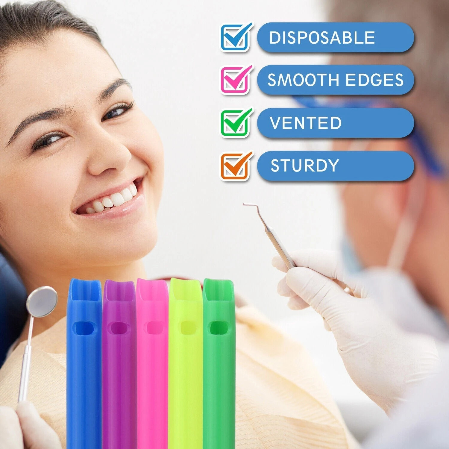 100Pcs Dental Lab Plastic Disposable Oral HVE High Volume Evacuation Suction Tip