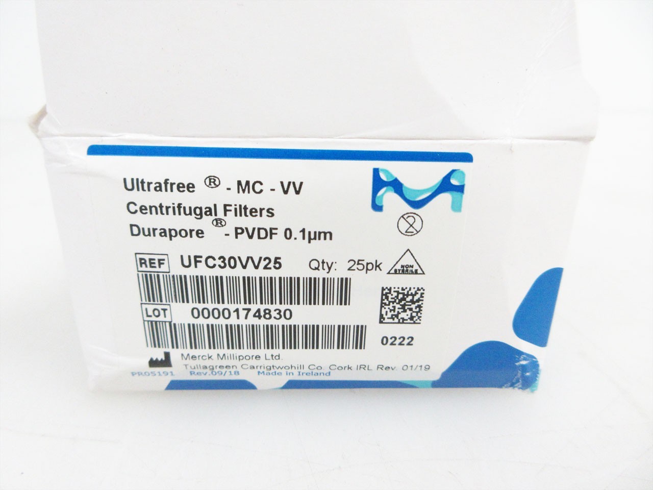 TWO BOX (OF 25) MILLIPORE UFC30VV25 ULTRAFREE MC VV CENTRIFUGAL FILTER 0.1 uM