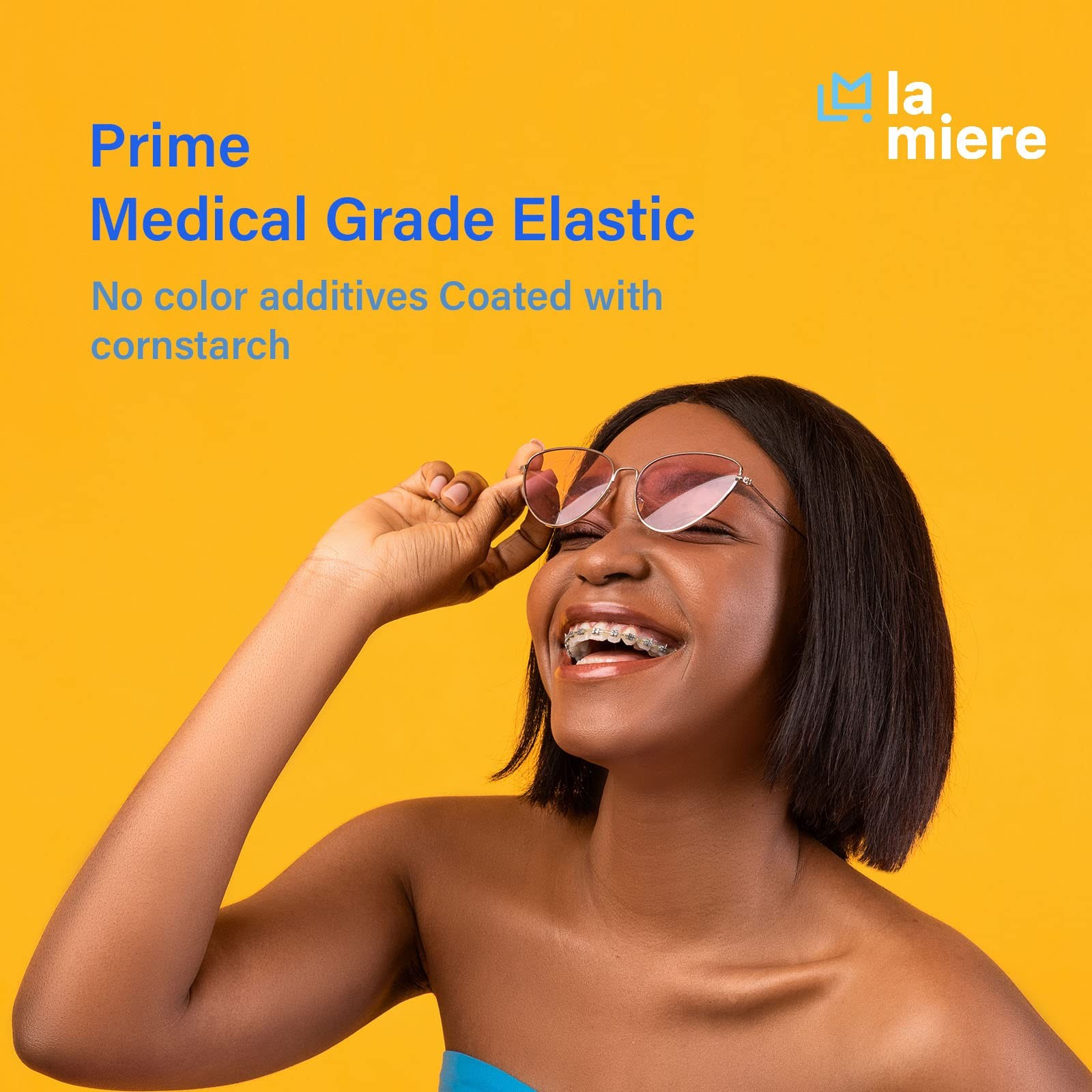 LA MIERE 400 pack Orthodontic Elastics Dental 1/4” (6.4mm), Heavy, 6.5 Oz