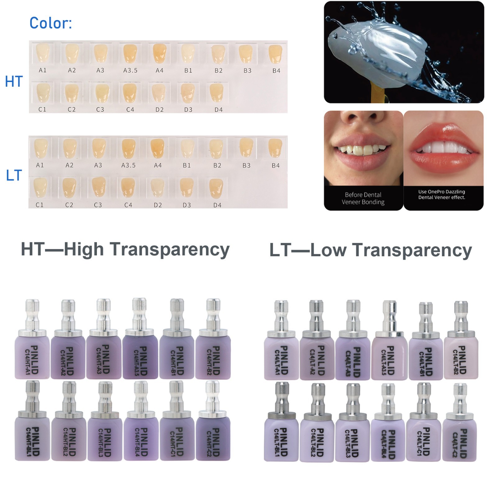 US Lab Lithium Disilicate C14 Glass Ceramic Blocks CAD CAM Sirona Cerec Veneer
