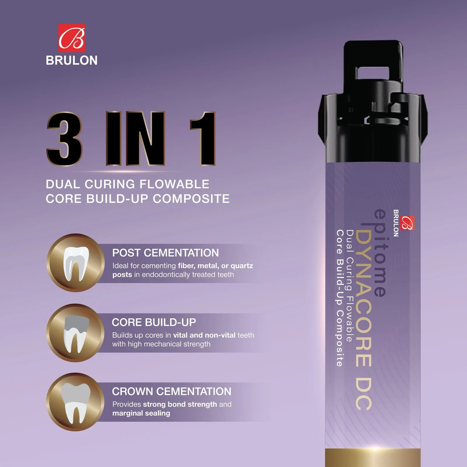 Dental Epitome DYNACORE DC Dual Curing Flowable Core Build up Cement 9gm Pack