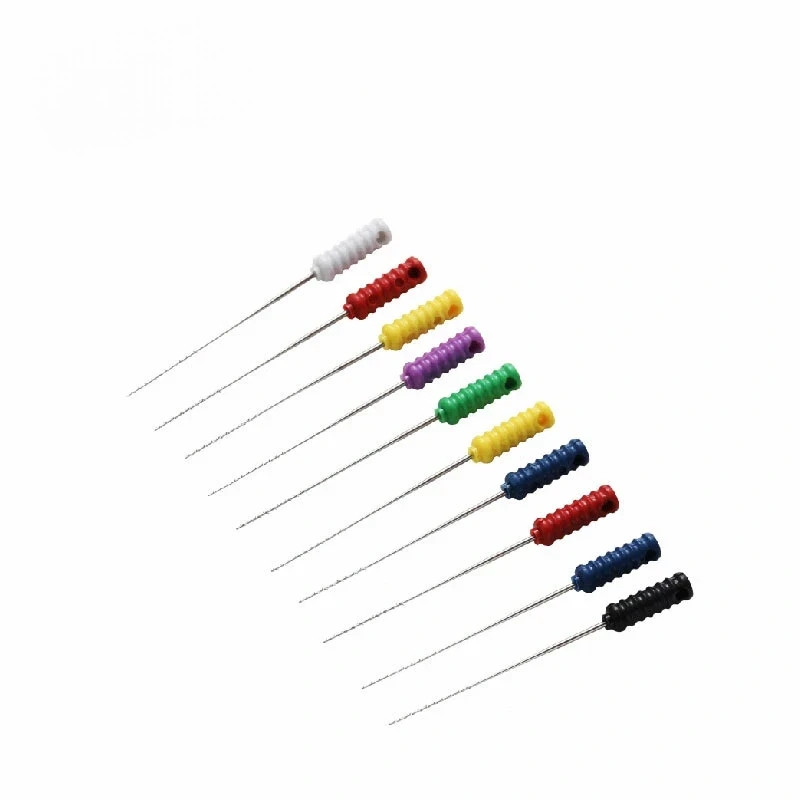 Dental Endo Stainless Steel Barbed Broaches Needles Handle Root Canal 21mm/25mm