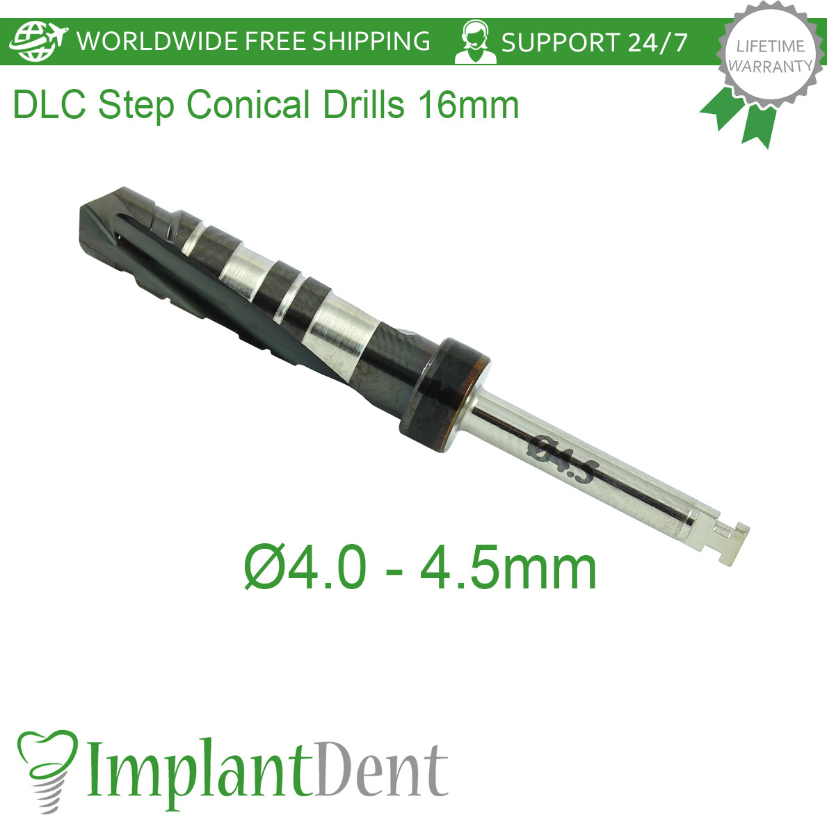 1x Dental DLC Step Drills External Irrigated 16mm Dentistry Marking Tool