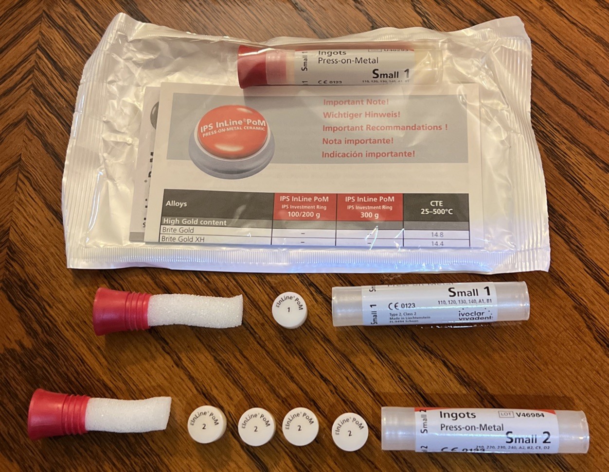 IPS Inline PoM – 6 (Small 1) and 4 (Small 2) Ingots