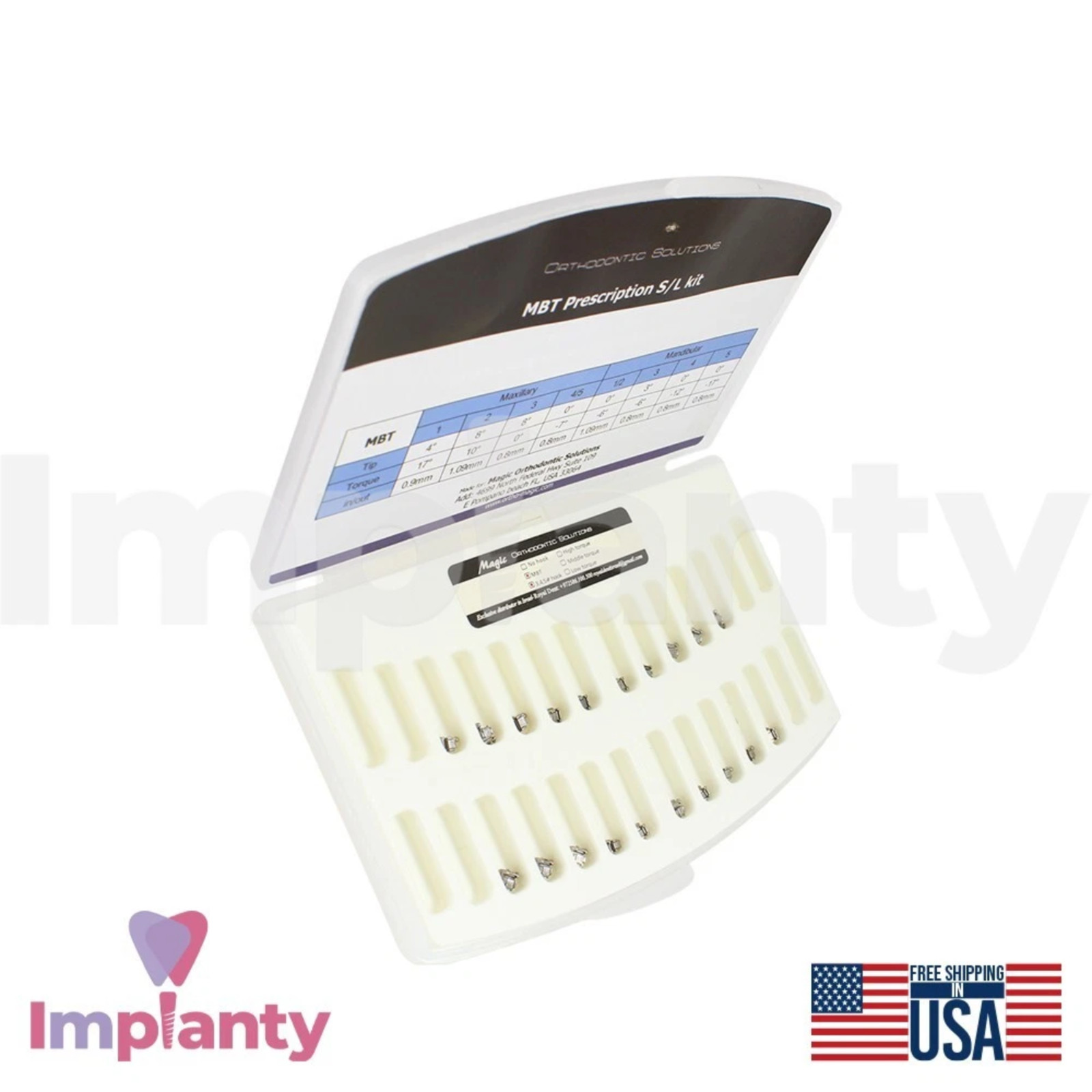 Dental MBT System Self Ligating Orthodontic Stainless Steel Brackets Kit 20pcs