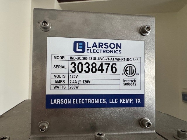 Larson Industrial Portable UV Sanitation Cart – 3500 sq. ft – Used