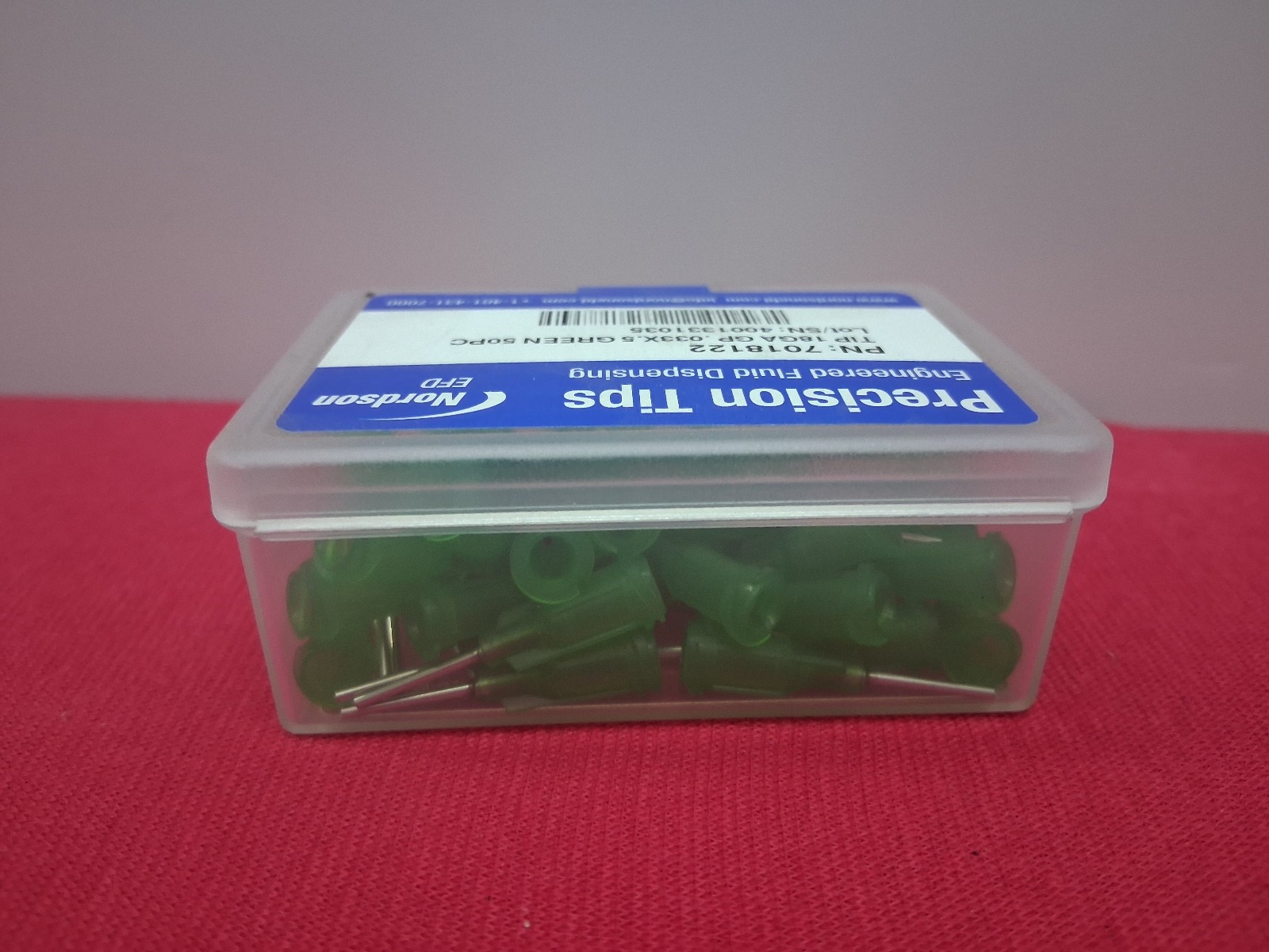 Nordson EFD P/N 7018122 Tip 18GA GP 0.033X 0.5 Green 50 PC Precision Tips EFD