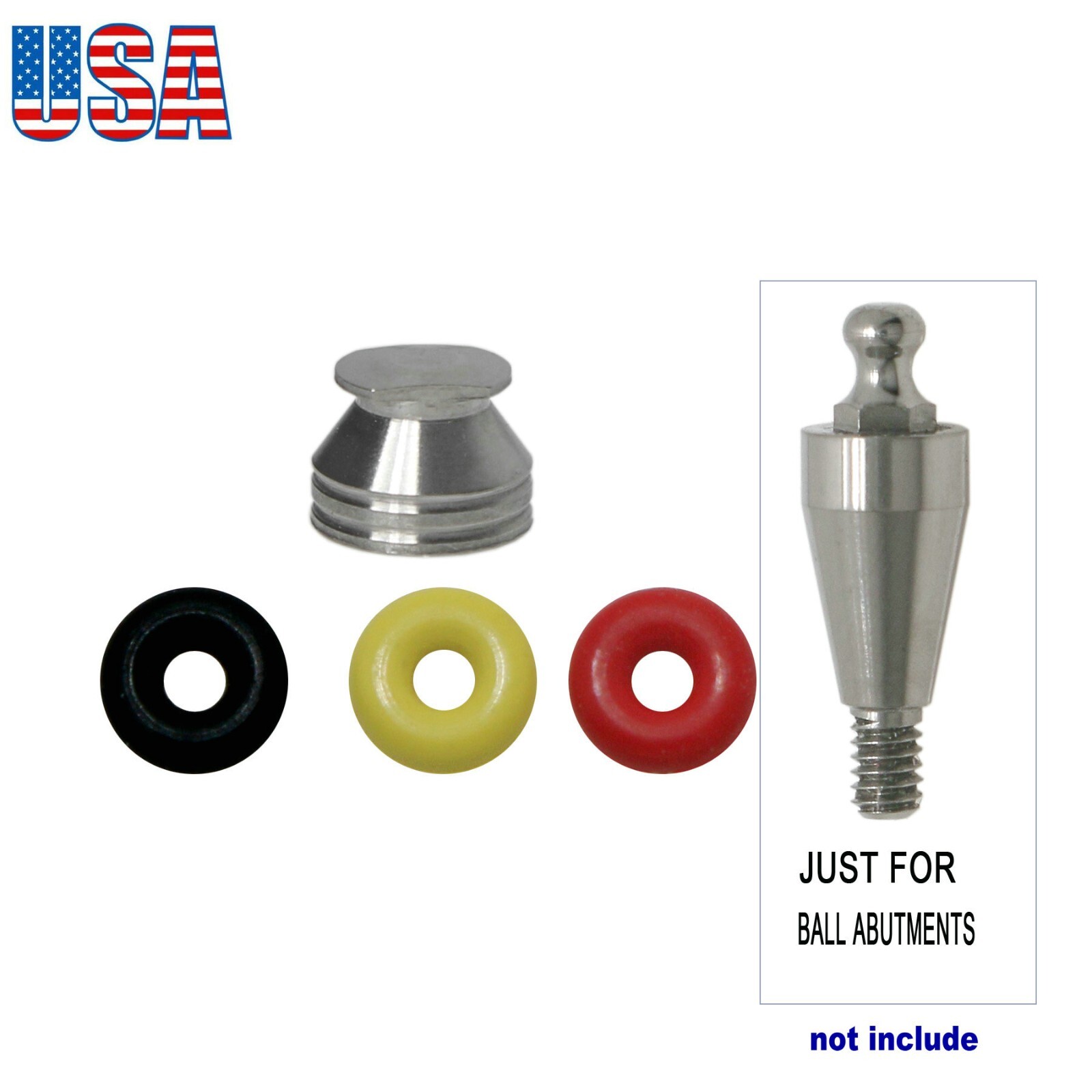 US 4PCS Implant Dental for Hiossen Osstem O-Rings Kit Ball Abutments Retention