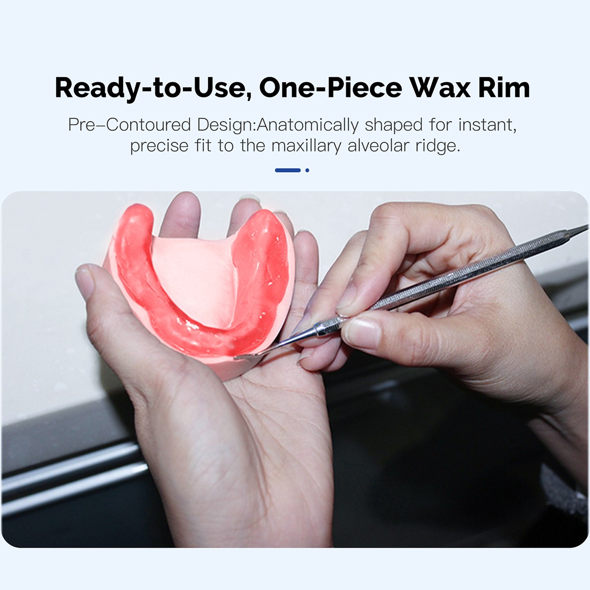 2 Pcs Dental Lab Bite Registration Wax Pink Curved U Shape Base Wax