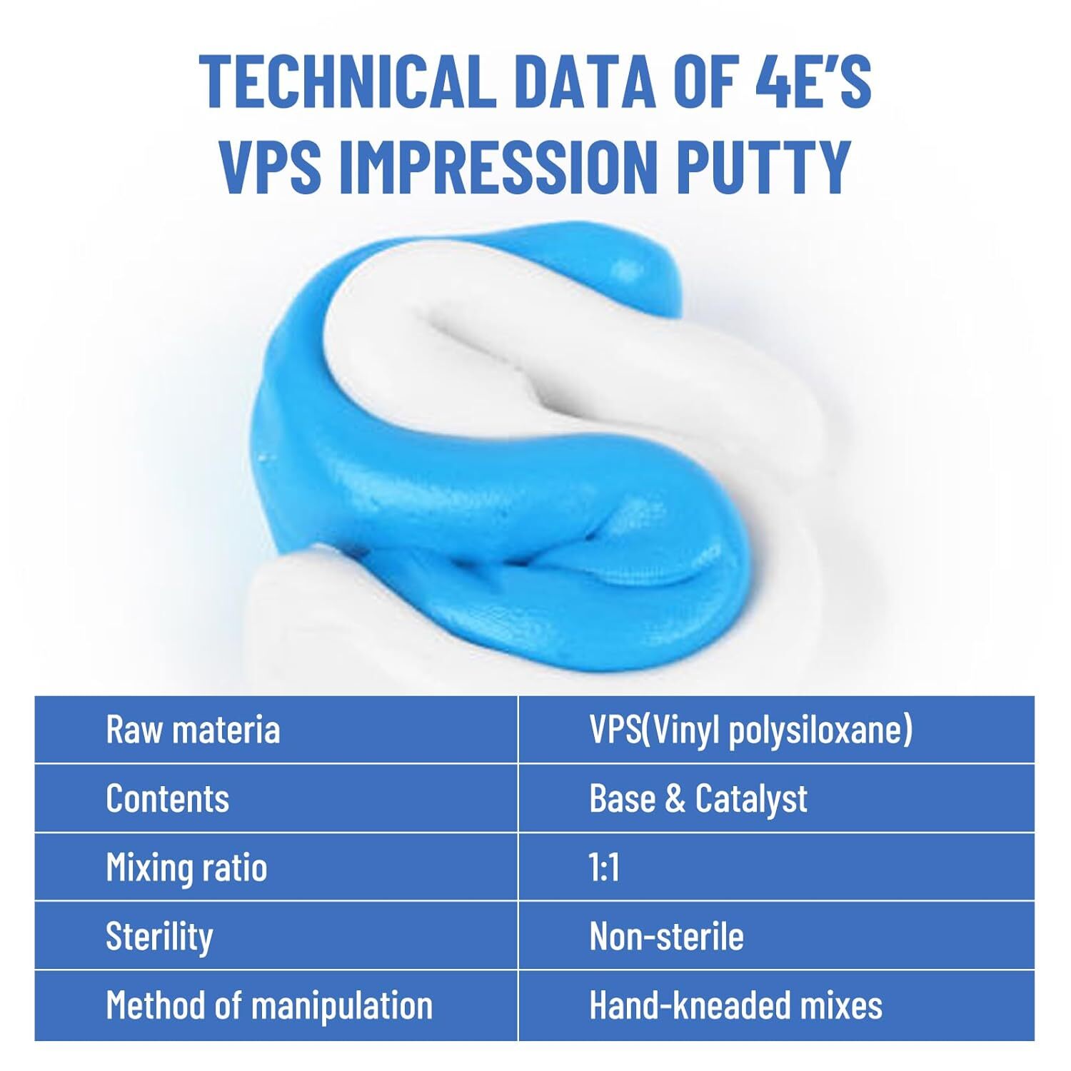 New Dental Impression Putty Fast Set 800g VPS Putty (400g Base & 400g Catalyst)