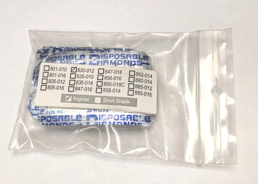 SSWhite Disposable Diamonds BURS 830-012 REGULAR 25pcs/Pk