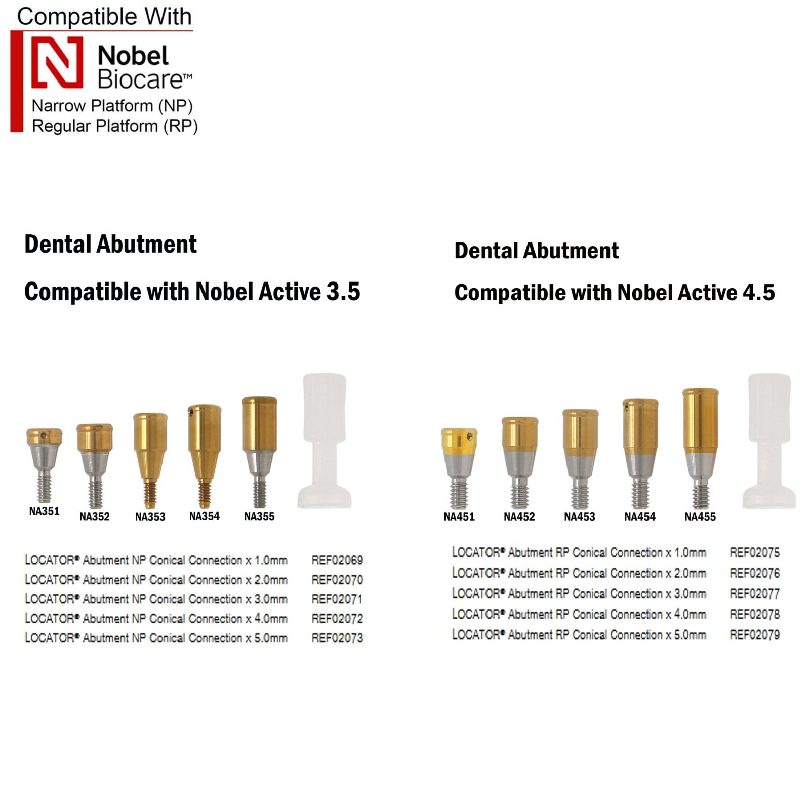 Locator Abutments for Hiossen Oss/Zimmer/Nobel/NEODENT GRAND MORSE/ITI Straumann