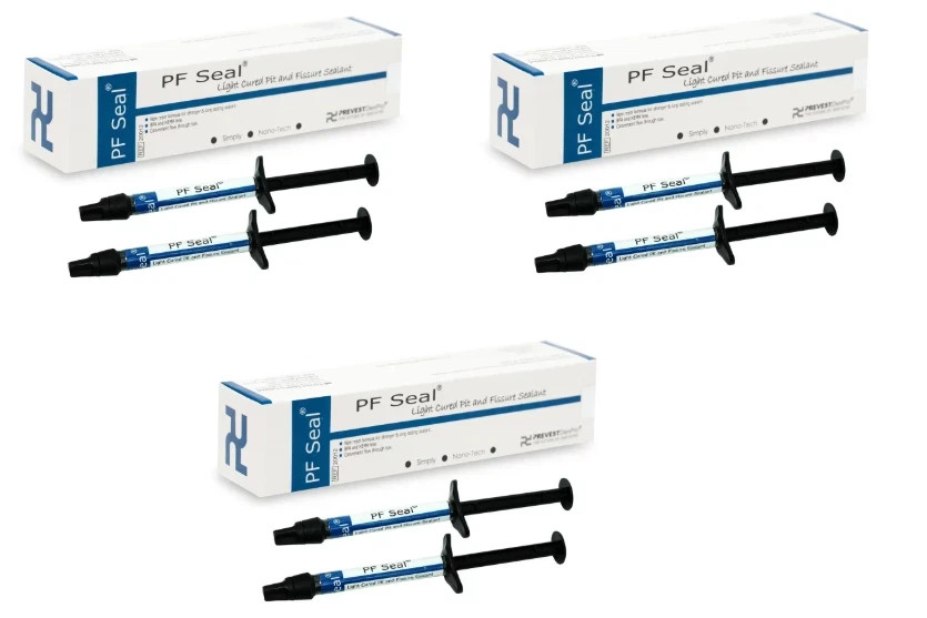 3 x Dental PF SEAL Light Cured Pit and Fissure Sealant 2 x 2gm Syr Pack