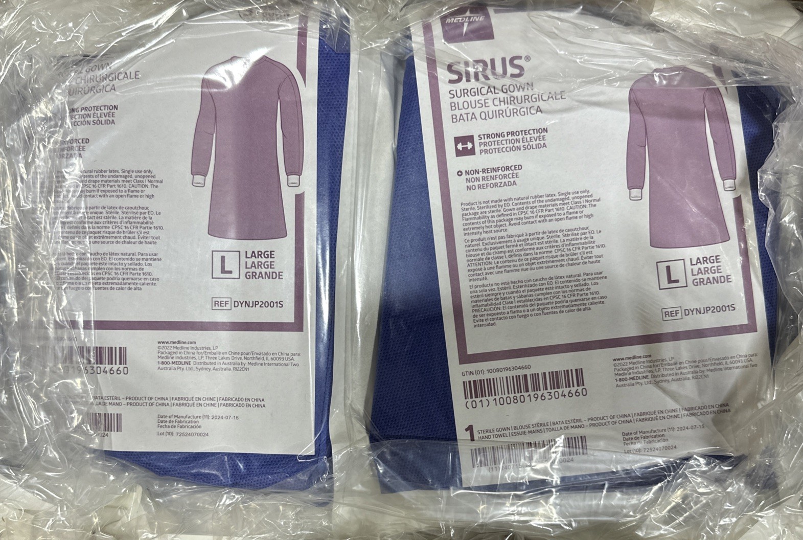 Medline Sirus Surgical Gowns Large DYNJP2001S Sterile Non-Reinforced Case/20