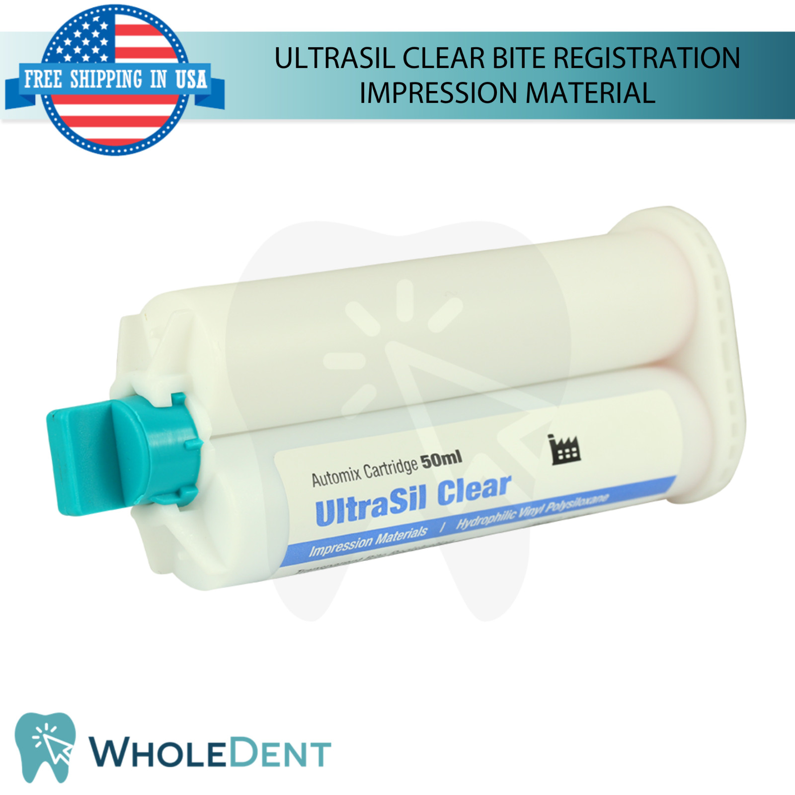 UltraSil VPS Clear Bite Registration Dental Impression Material Cartridge 50ml