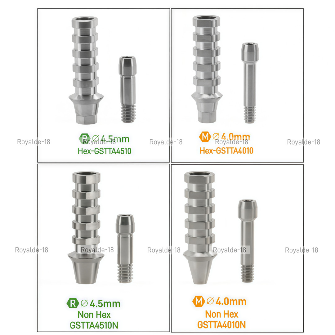 Dental Hex Temporary Abutment Cylinder Mini Regular Ti Screw Ebony OSS GH1.0