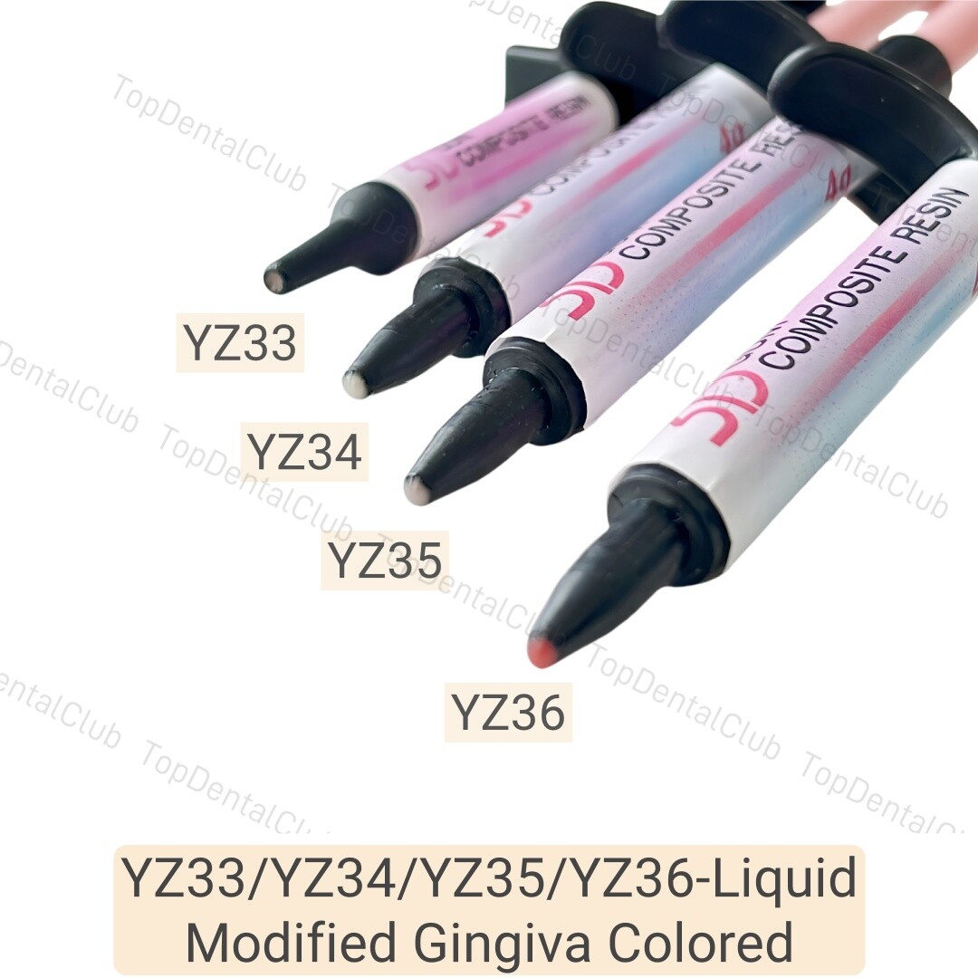 Dental Gingiva Aesthetic Resin Gum Pink 3D Composite Resin Syringe Adhesive Kit