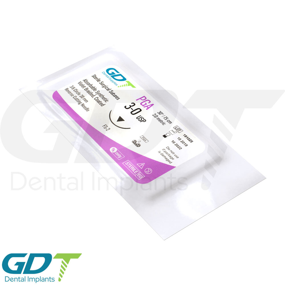 Synthetic Braided PGA Ploglyc0lic Sterile Sutur3s, 12pcs, 20mm Reverse Cutting