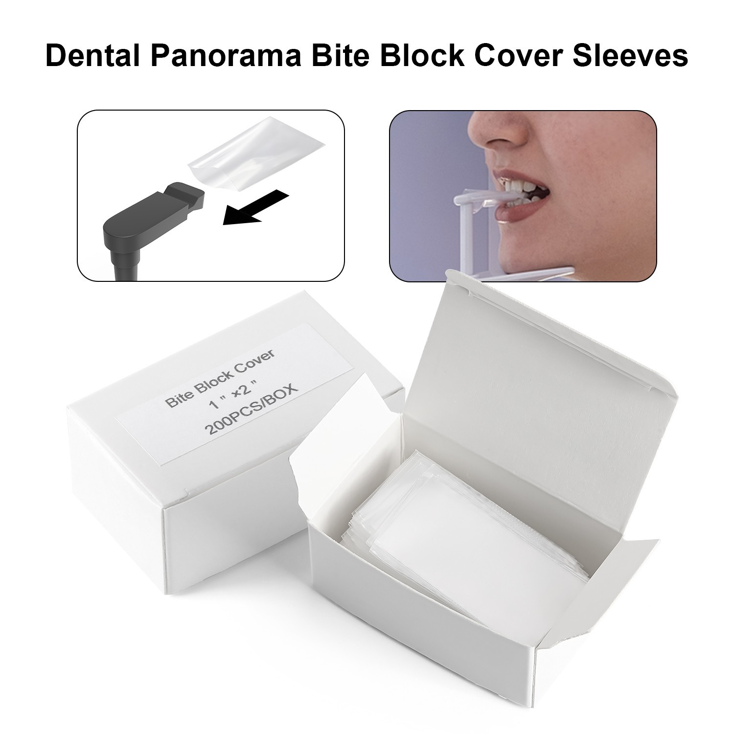 200pcs Dental Panorama Bite Block Cover Sleeves Instrument Protective Film