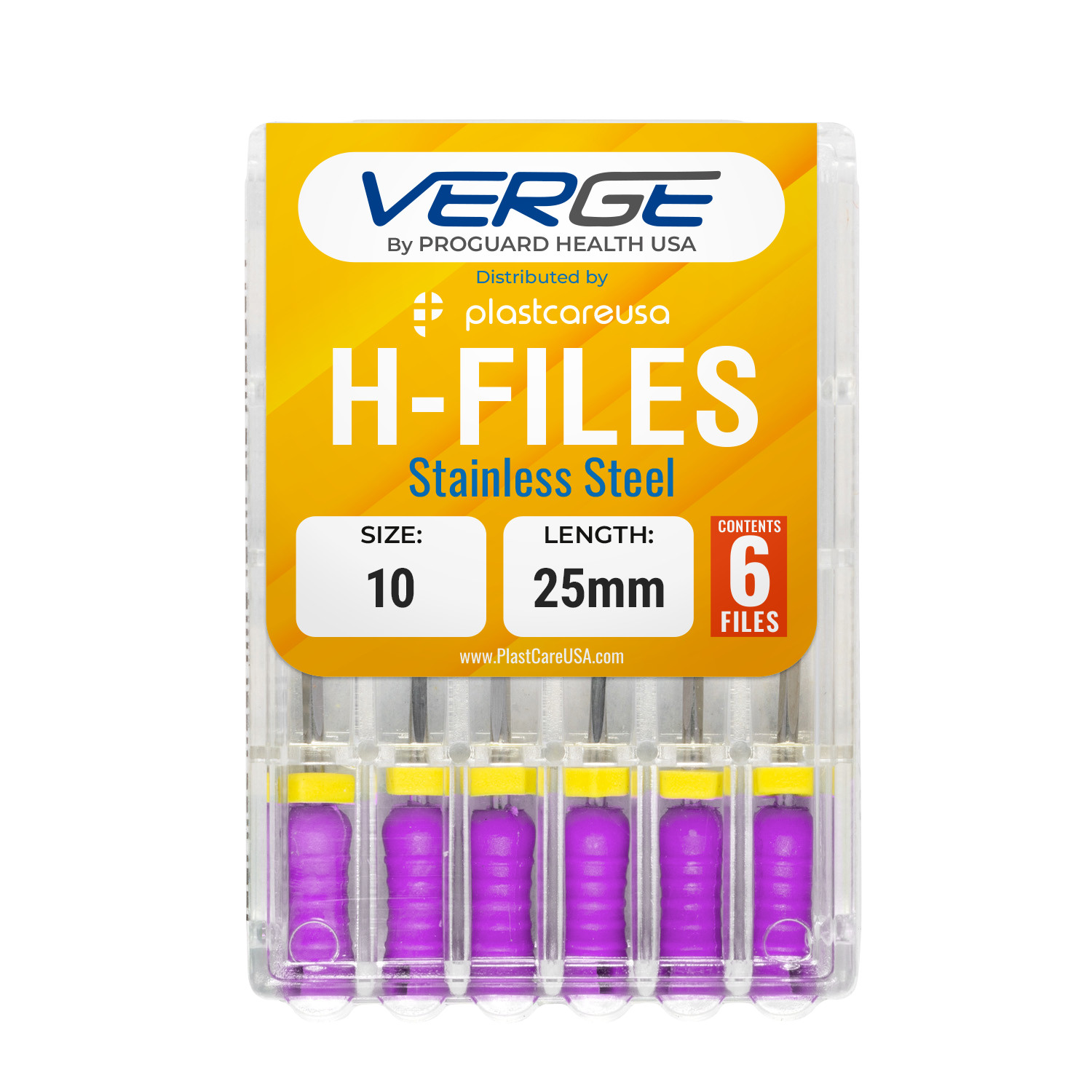 Dental H Files Size 10 25mm Stainless Steel Endodontic Hedstrom Hand Root Canal
