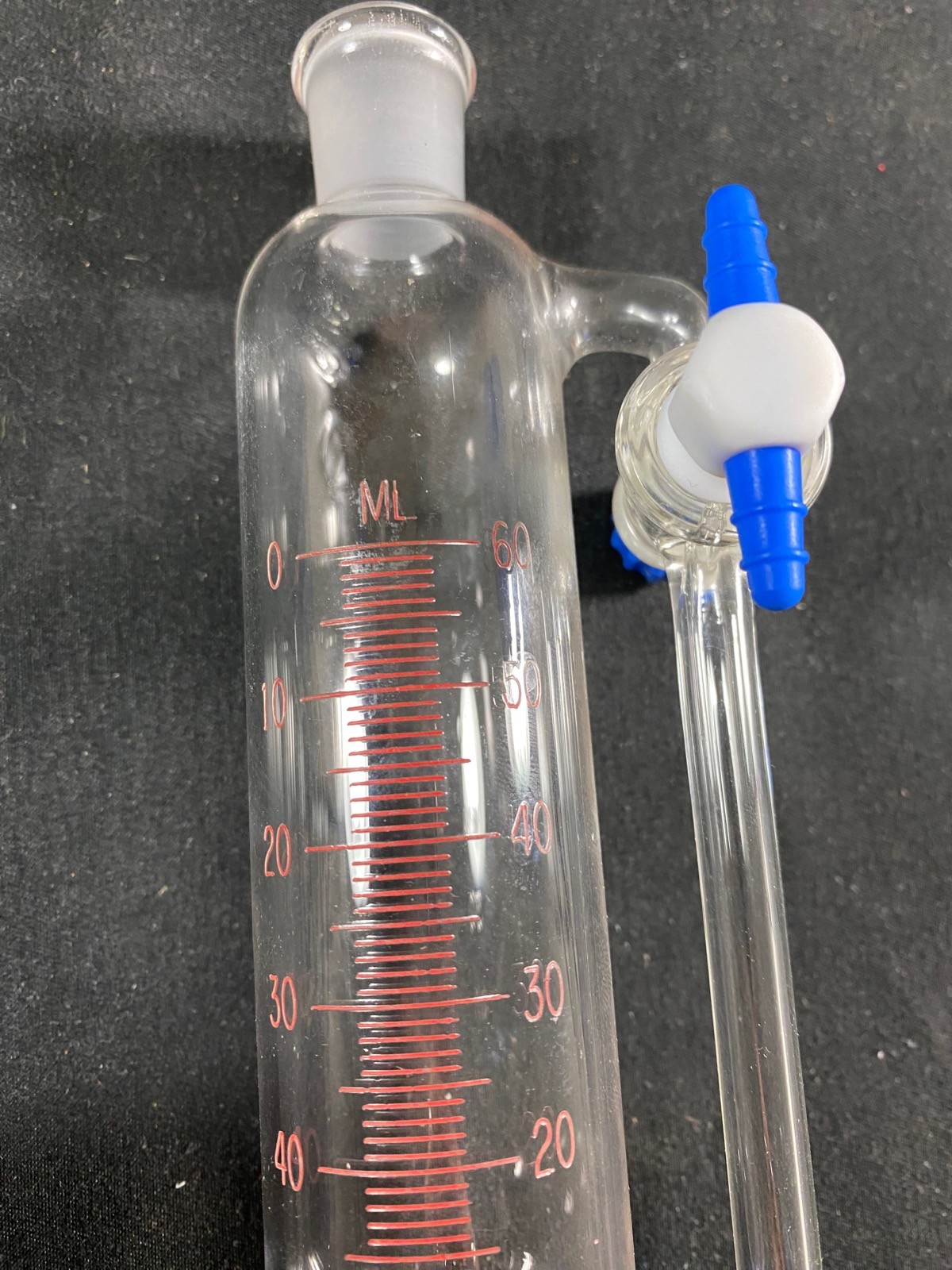 Lab Glass 60mL Stopcock 14/20 Graduated Pressure Equalizing Addition Funnel