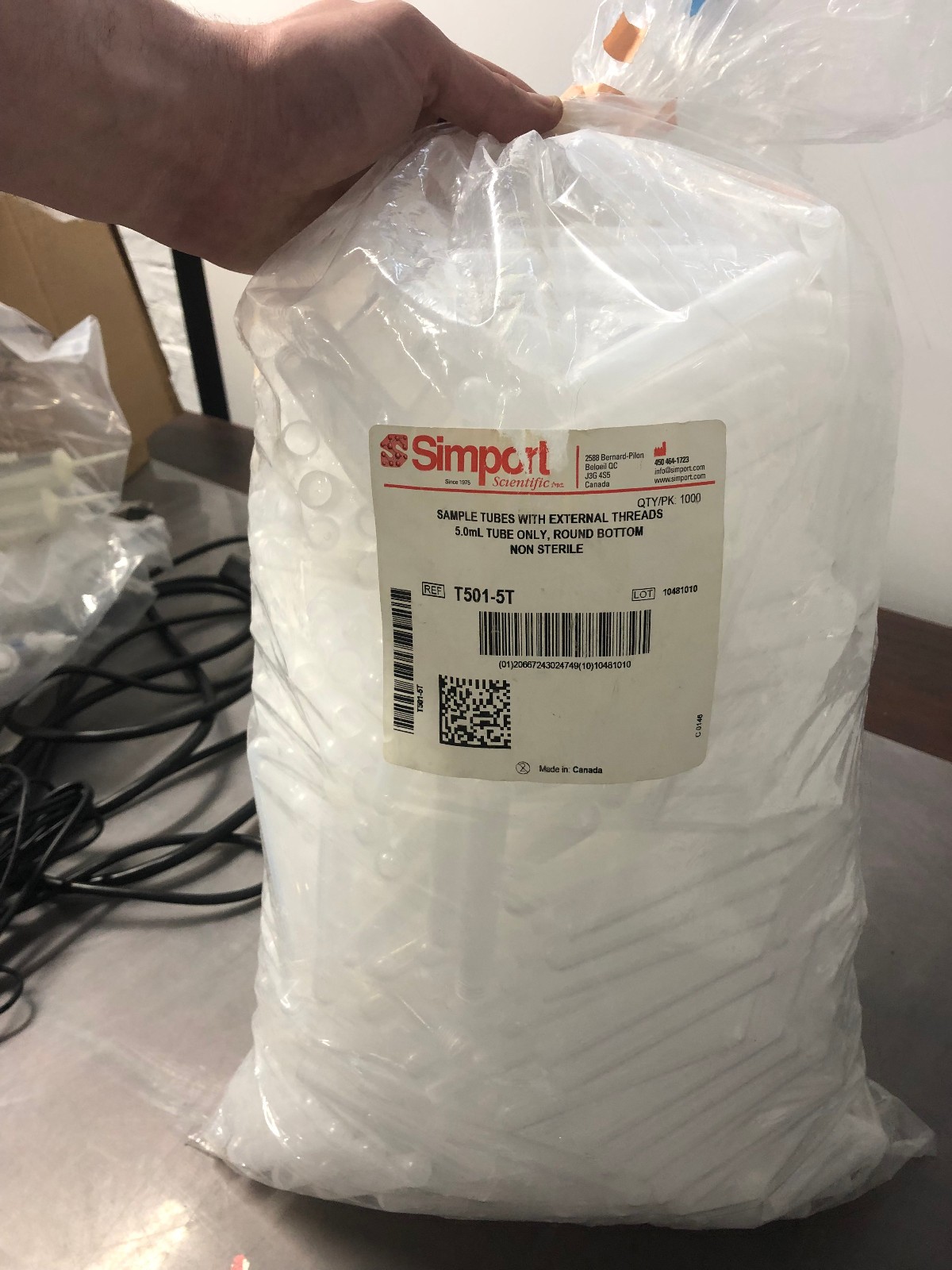 Simport T501-5T 5ml Sample Tubes – 1000 Count Case – Round Bottom – No Caps