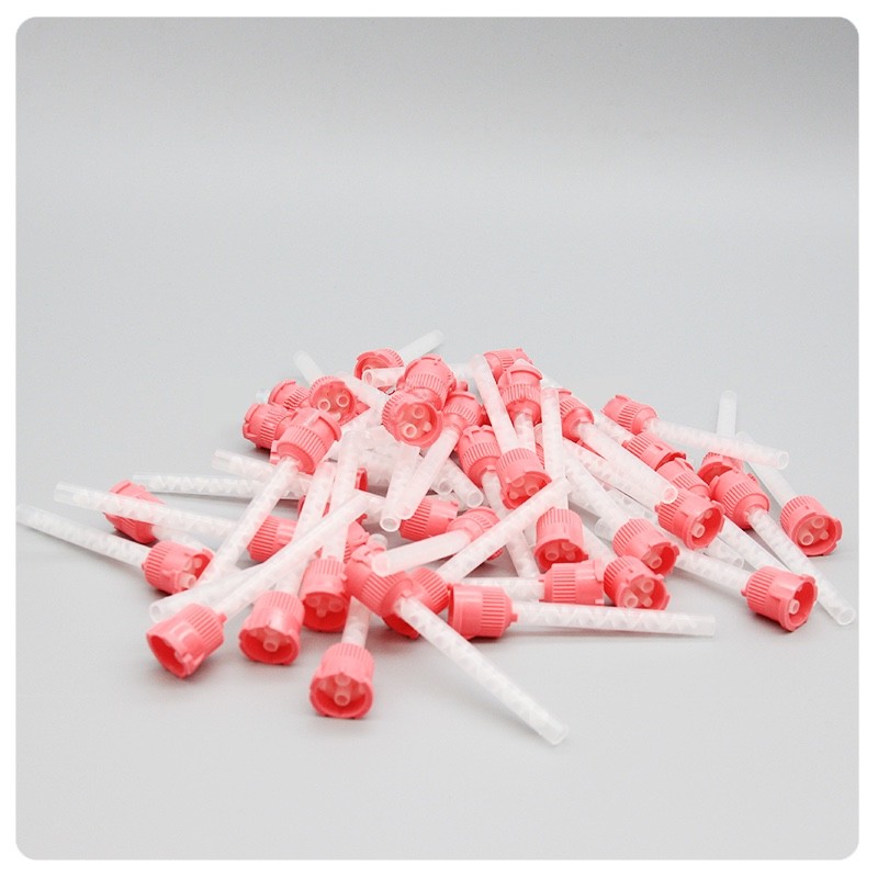 50Pcs Dental Impression Mixing Tips for Dental Pink 5.4mm