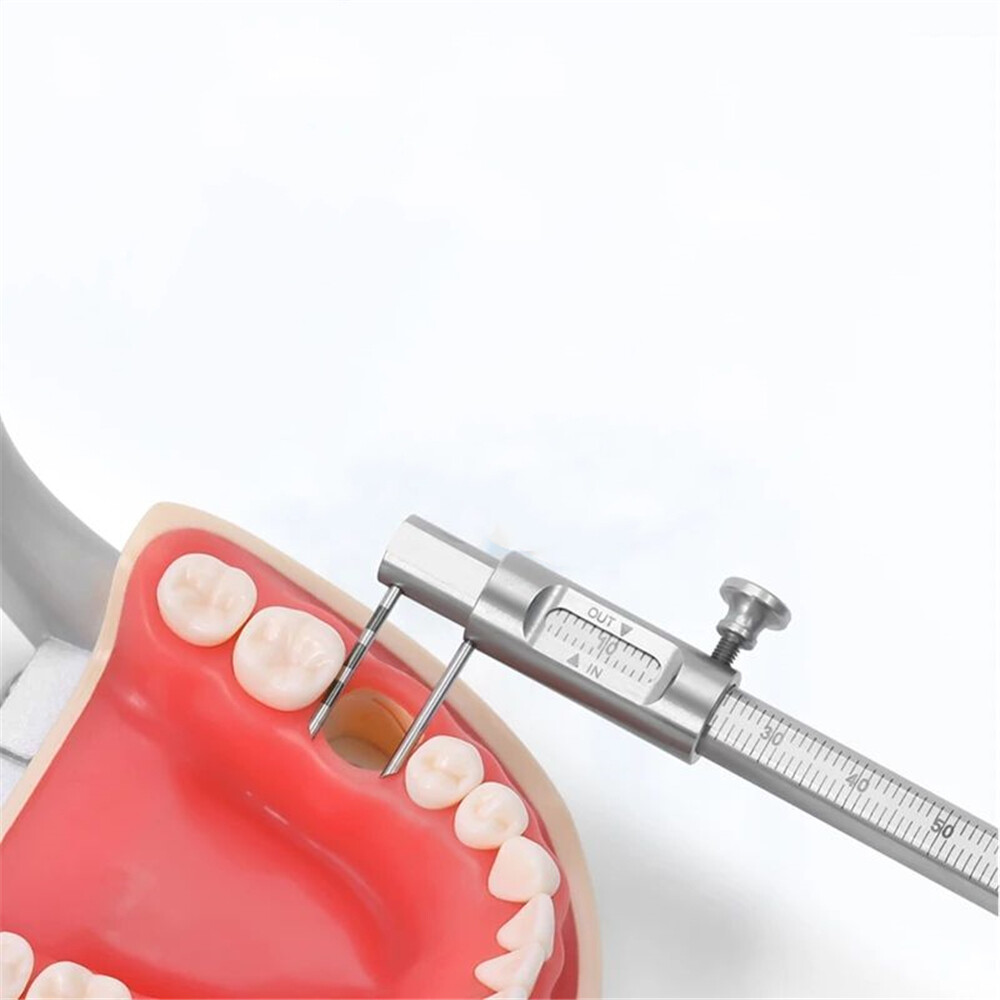 Dental Orthodontic Sliding Caliper Implant Measuring Gauge 0-80mm Double Scale