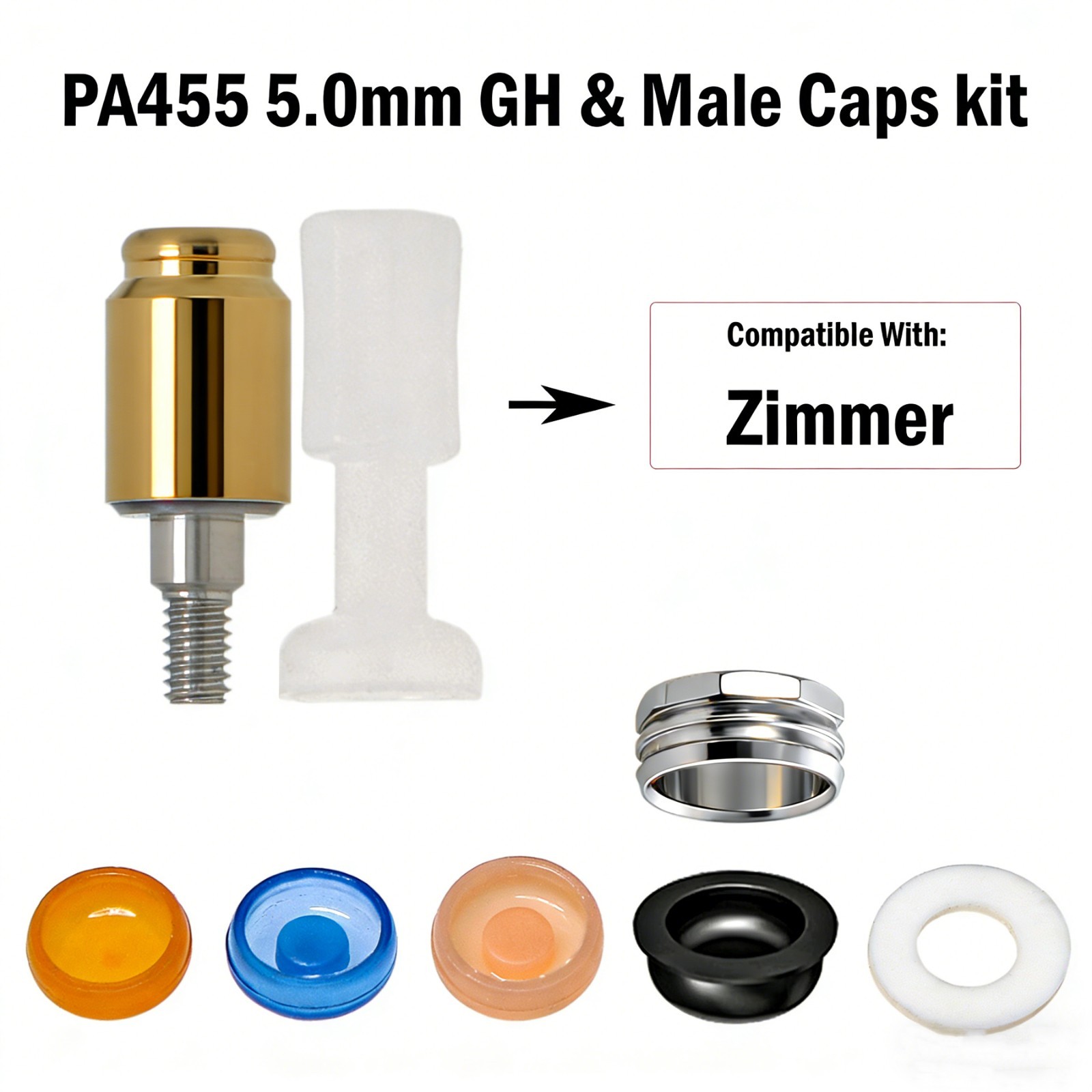 US ZIMMER Tapered Screw Vent Ø4.5mm For Locator Abutment 1-5.0mm GH Internal Hex