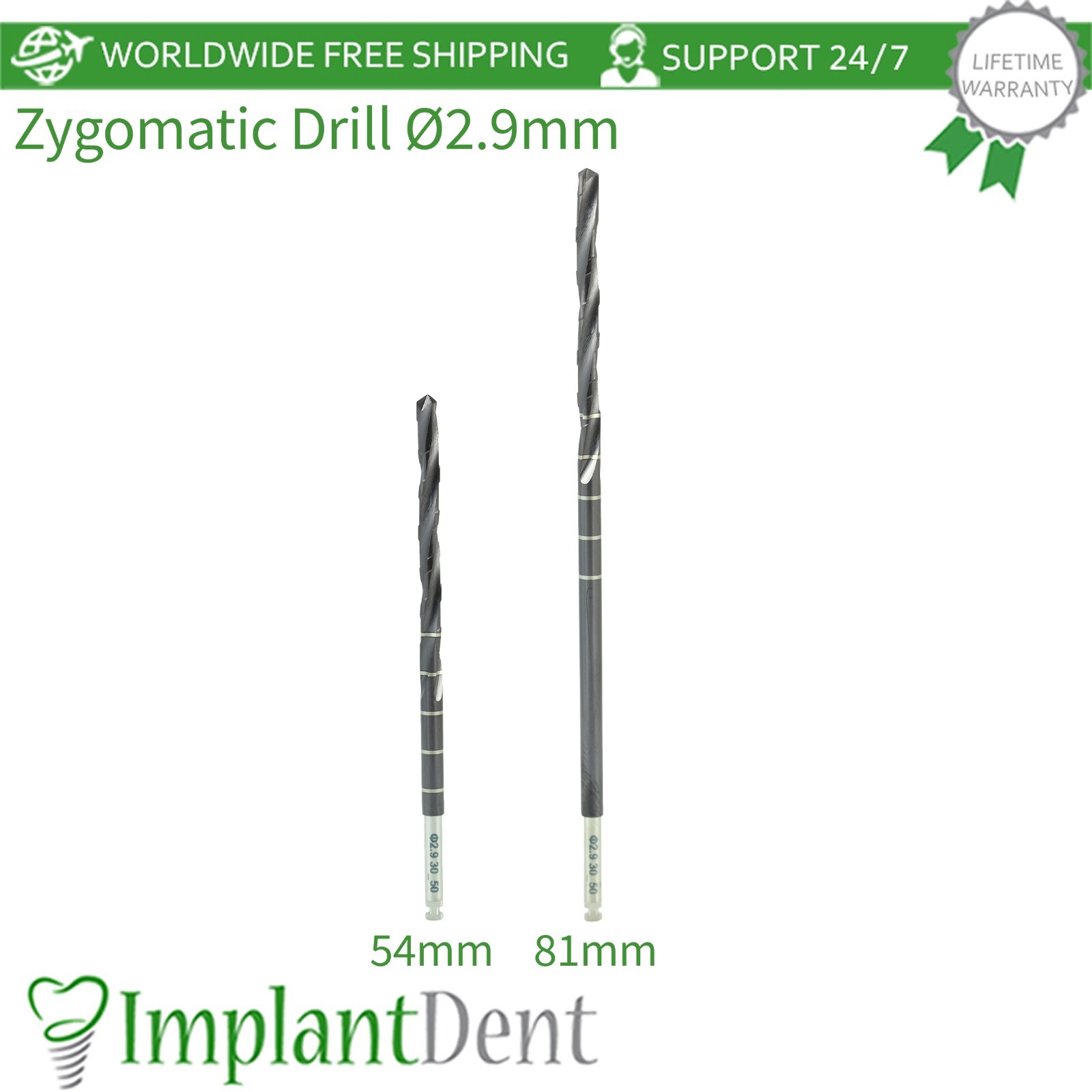 Dental Zygomatic Drill Ø2.9mm For Zygomatic Im plants Stainless Steel Tool