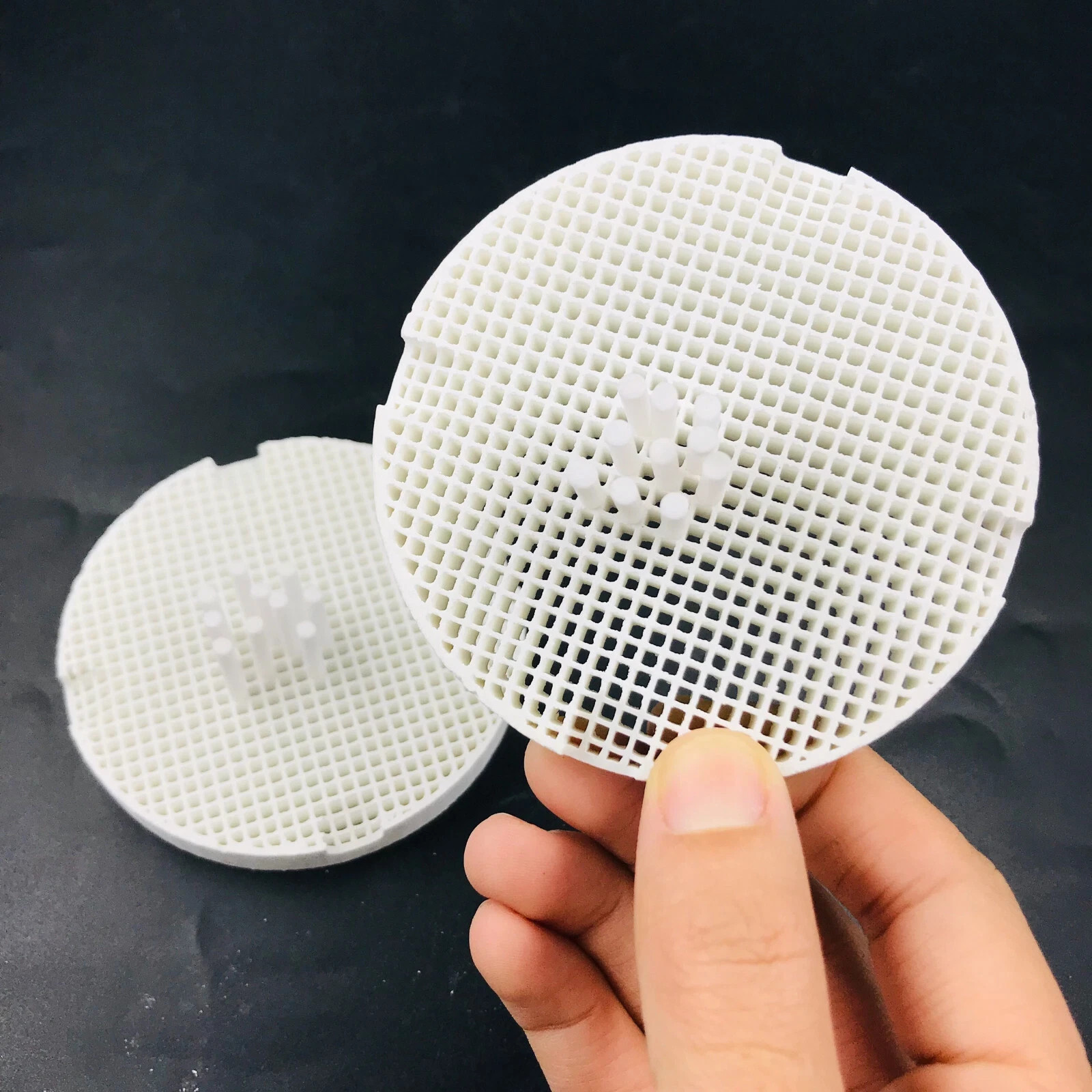 2x Dental Lab Porcelain Honeycomb Firing Trays & 20Pcs Ceramic Zirconia Pins