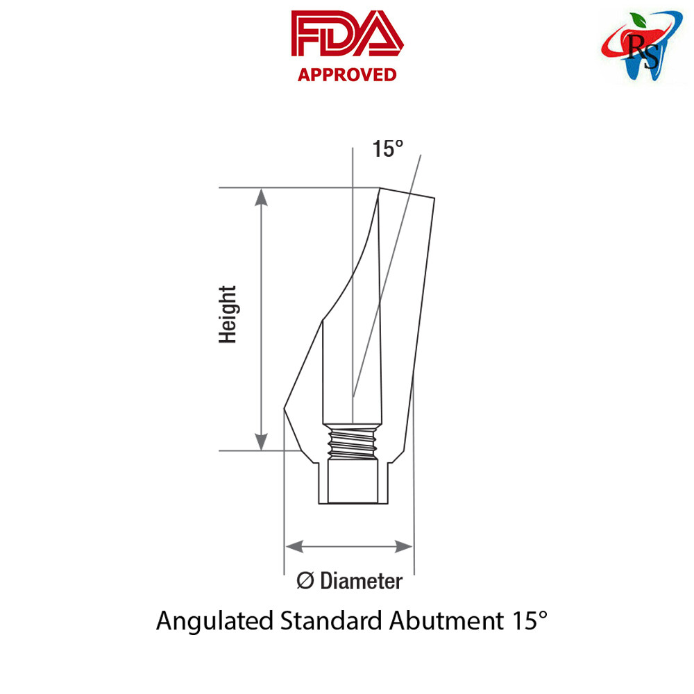1pcs DSl Standard Angulated Abutment 15° Tinatium FDA Dental Lab Internal Hex