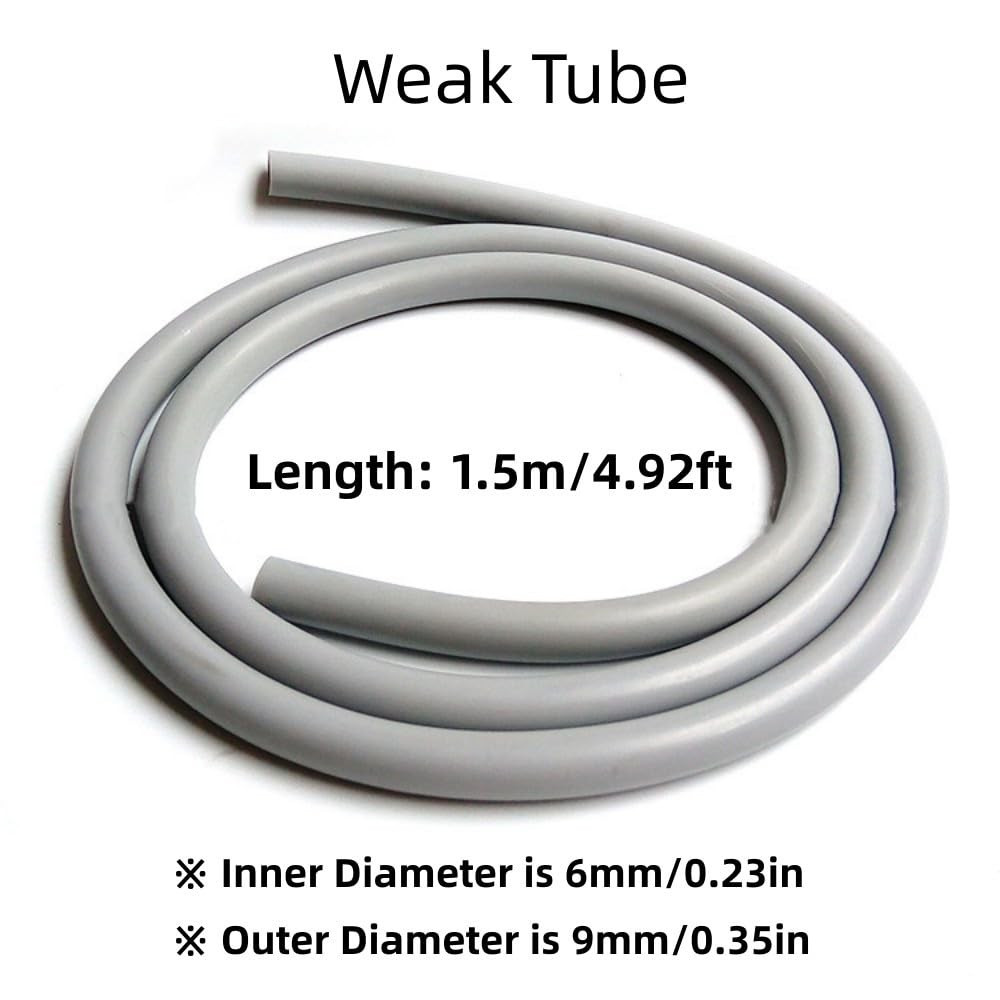 Dental Suction Silicone Tube Pipe Hose for Saliva Weak Tube, Gray