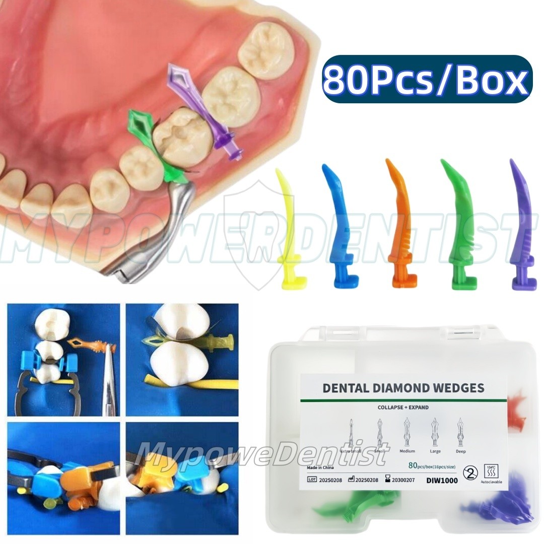 Dental Diamond Wedges Marginal Seal Wedge Flexible Collapse Expand Fits Bioclear