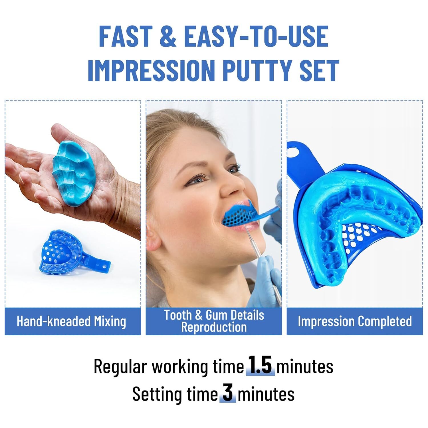 New Dental Impression Putty Fast Set 800g VPS Putty (400g Base & 400g Catalyst)