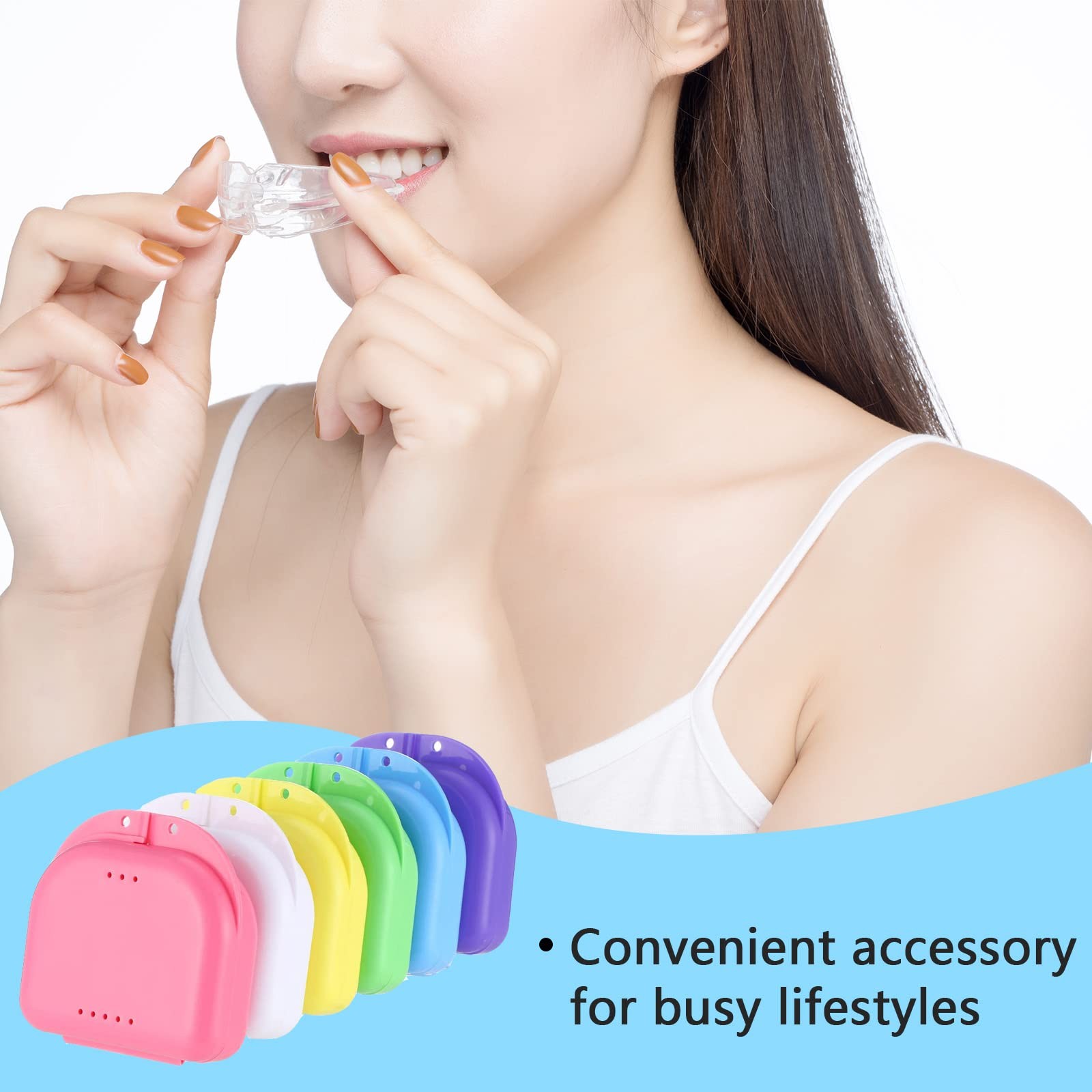 2 PCS Orthodontic Retainer Case,Retainer Case,Denture Case with White
