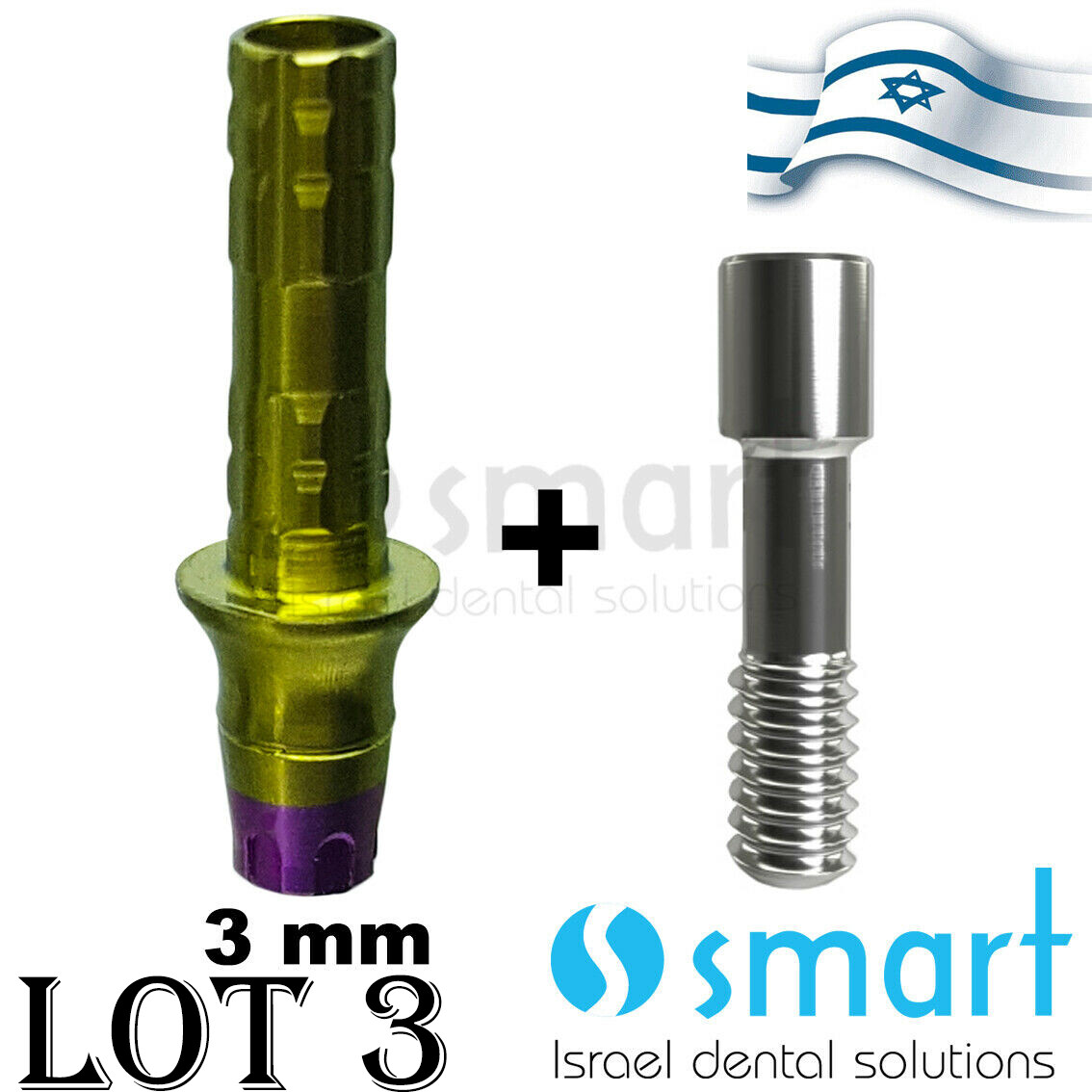 LOTx3 Straight Temporary Abutment MIS con C1V3 SP Fit Hex 3mm