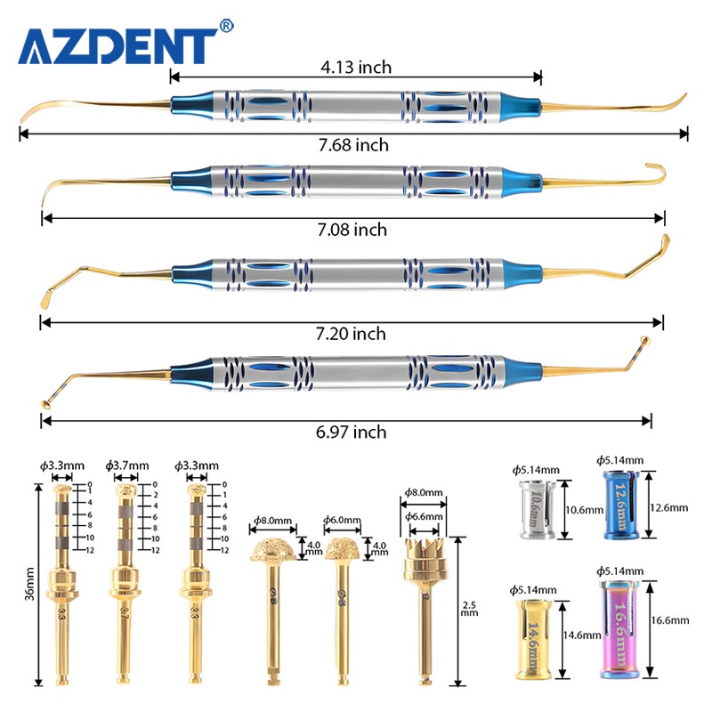 Kit de elevación de seno dental, conjunto dental de elevación de implante