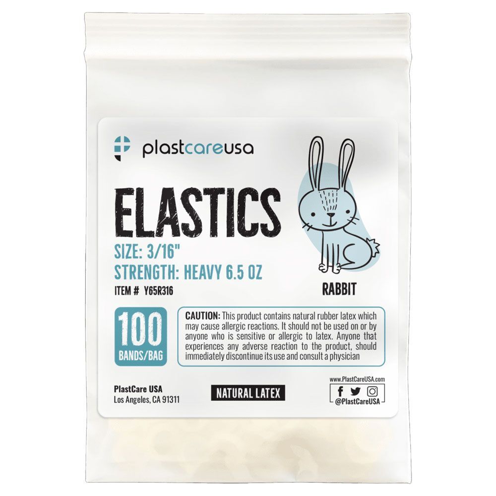 plastcareusa ELASTICS 3/16″ Rabbit, Medium 4.5 oz Elastic Bands, Yellow, 100/Bag