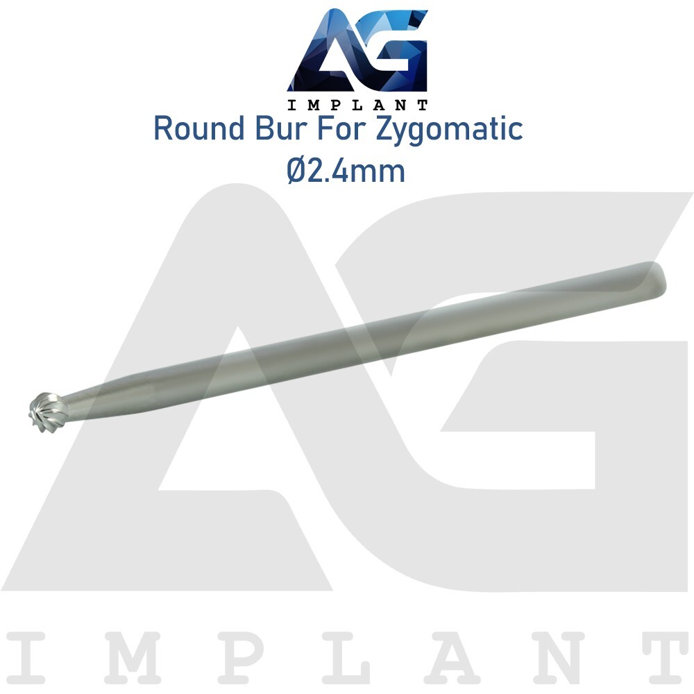 Dent Round Bur Ø2.4mm For Zygomatic Fixtures Instruments Stainless Steel