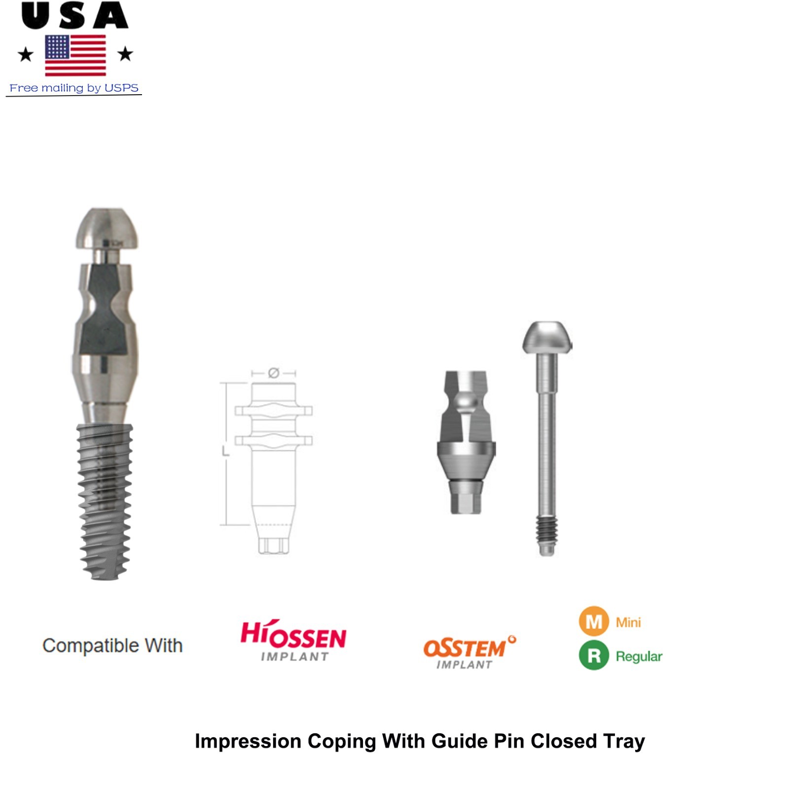 Hiossen ET TS Transfer Coping Open & Closed Tray Implant Impression Pick Up Tool