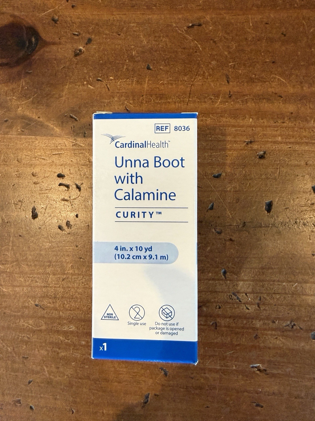 Unna Boot Bandage with Calamine 4″x10 Yds Cardinal Health Curity New REF 8036