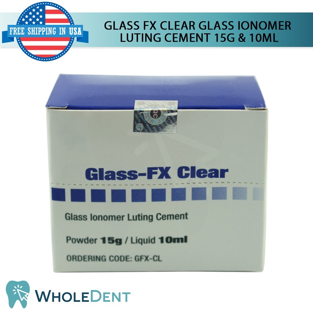 Glass FX Clear Permanent Luting Cement 15g 10ml Dental Restoration Base Liner