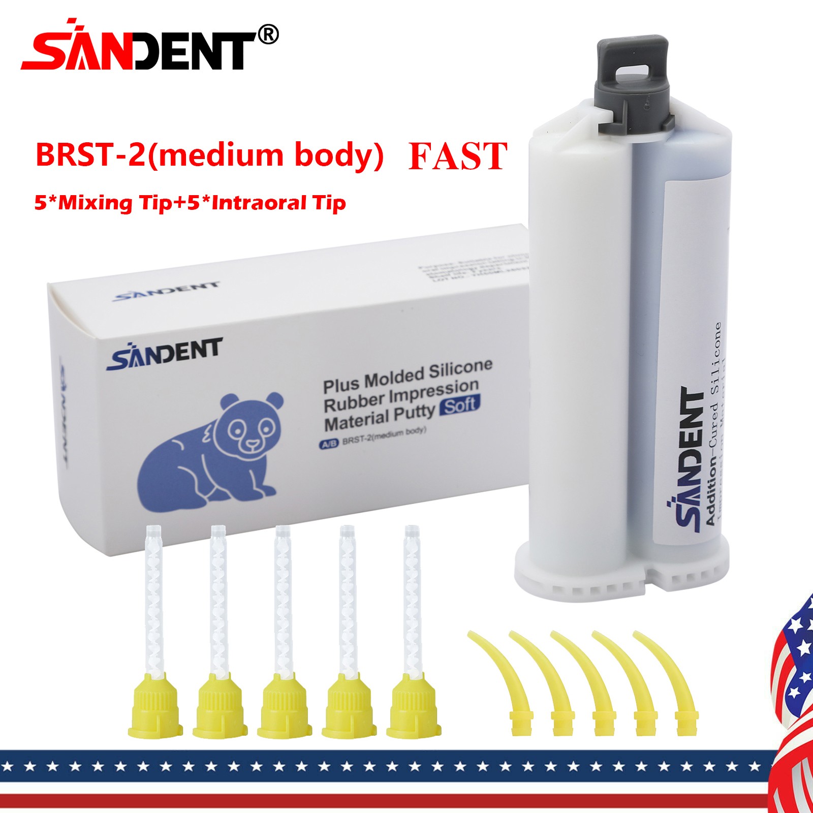 Dental MEDIUM BODY FAST SET VPS Impression Material 50ml, 1-16/Bx SANDENT